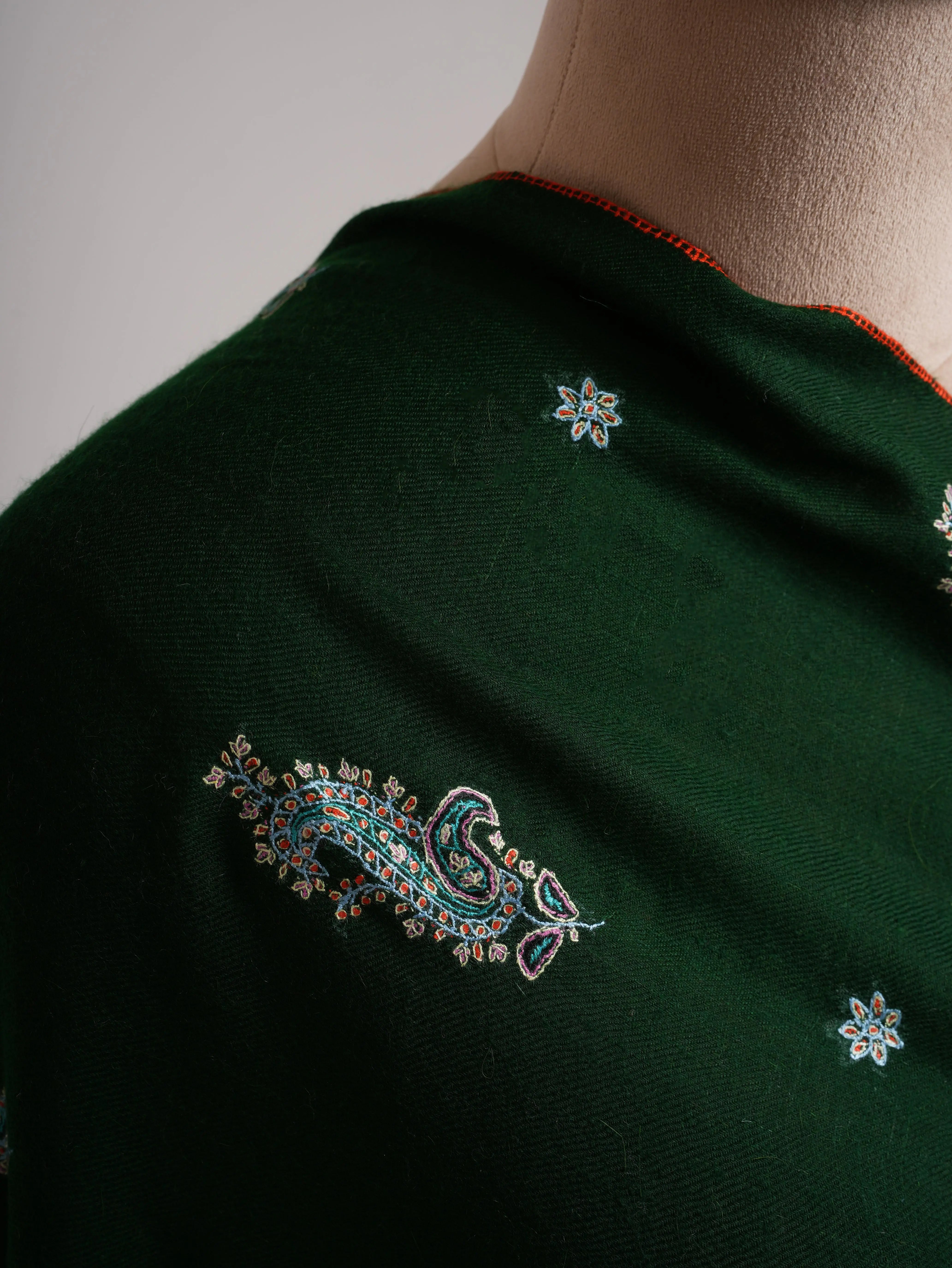 Bottle Green Soft Premium Pashmina Shawl Shahkaar