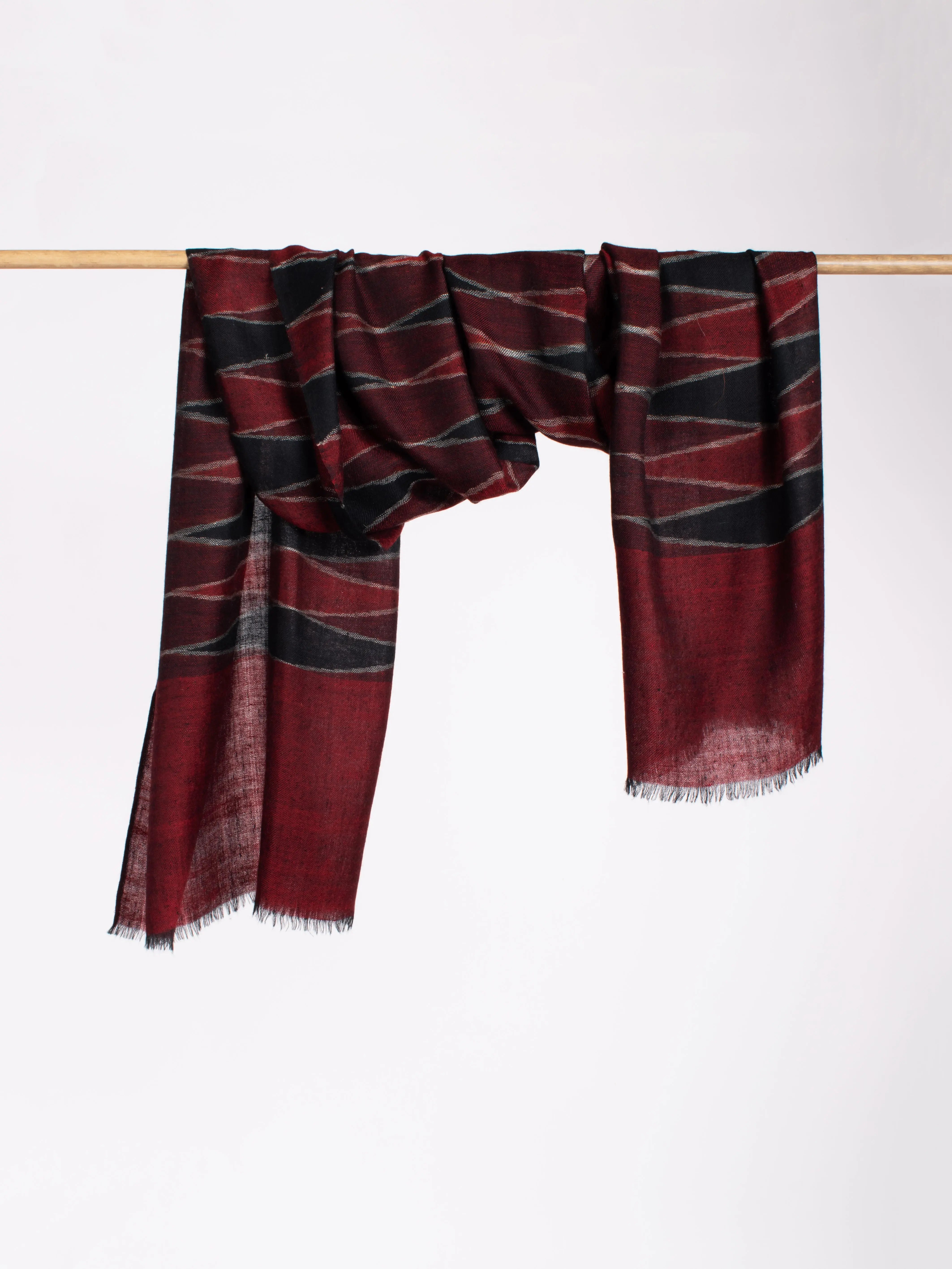 Burgundy and Bordeaux Cashmere Scarf Shahkaar