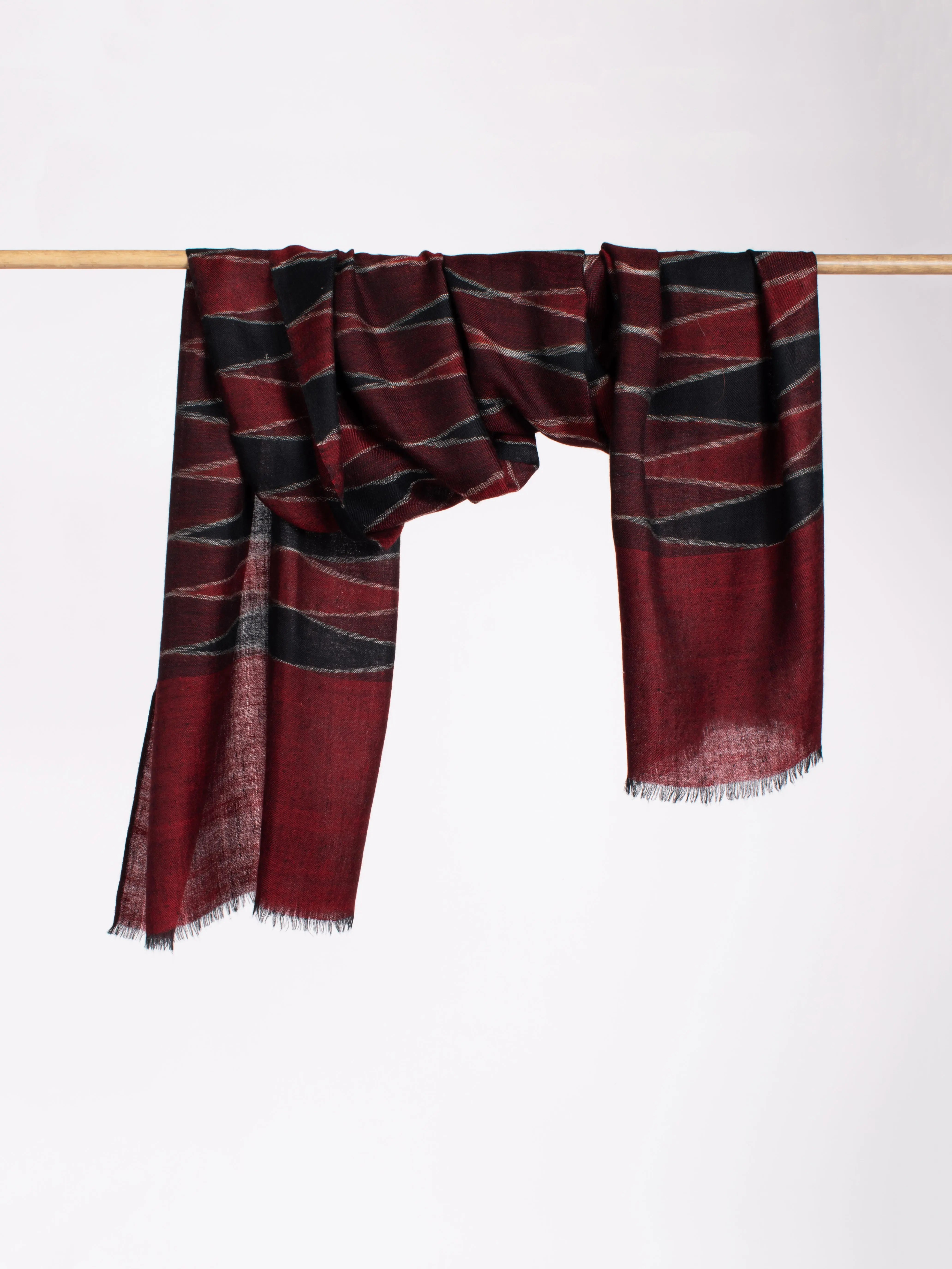 Burgundy and Bordeaux Cashmere Scarf Shahkaar