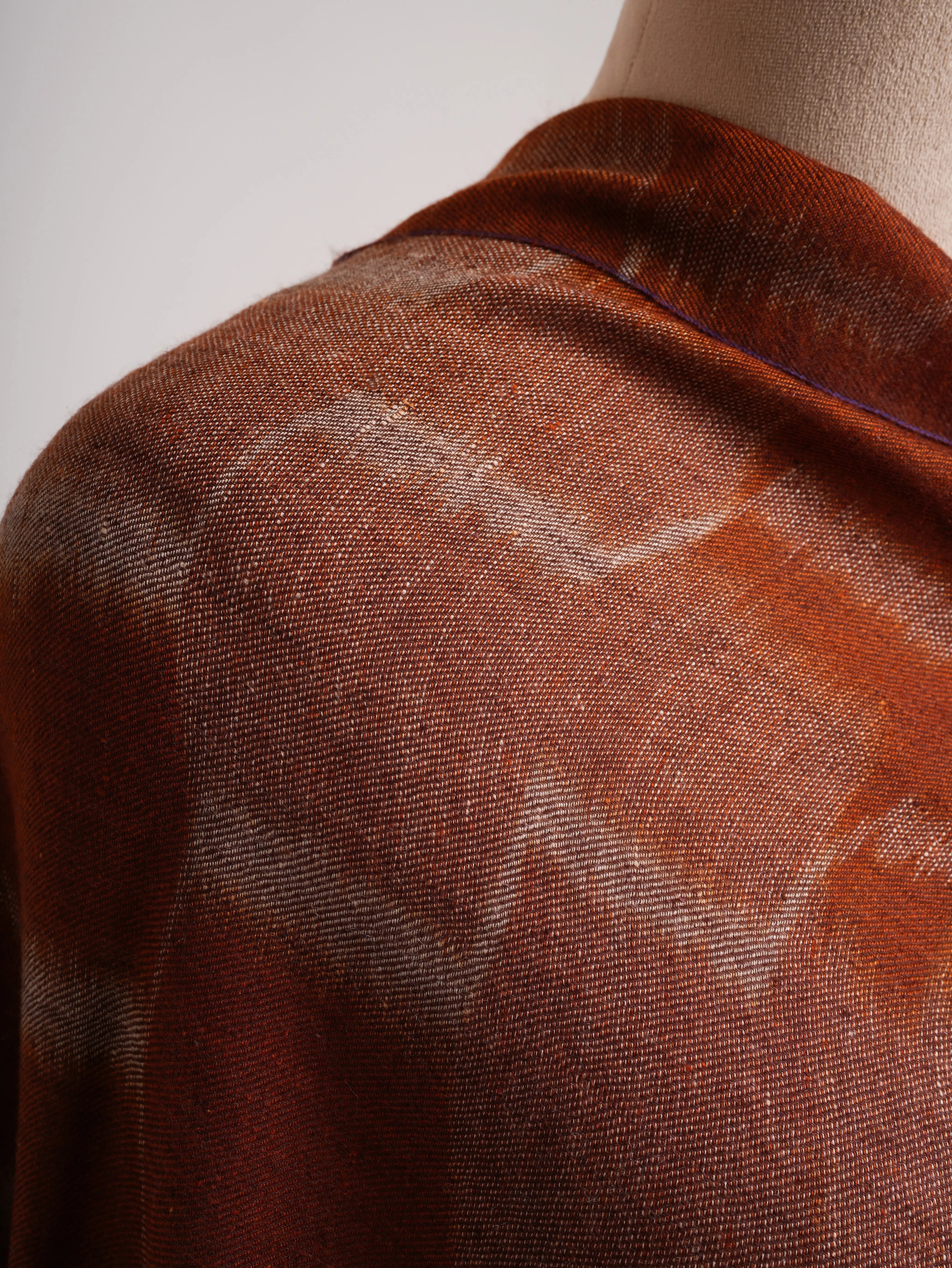 Burnt Orange Handwoven Pashmina Shawl Shahkaar