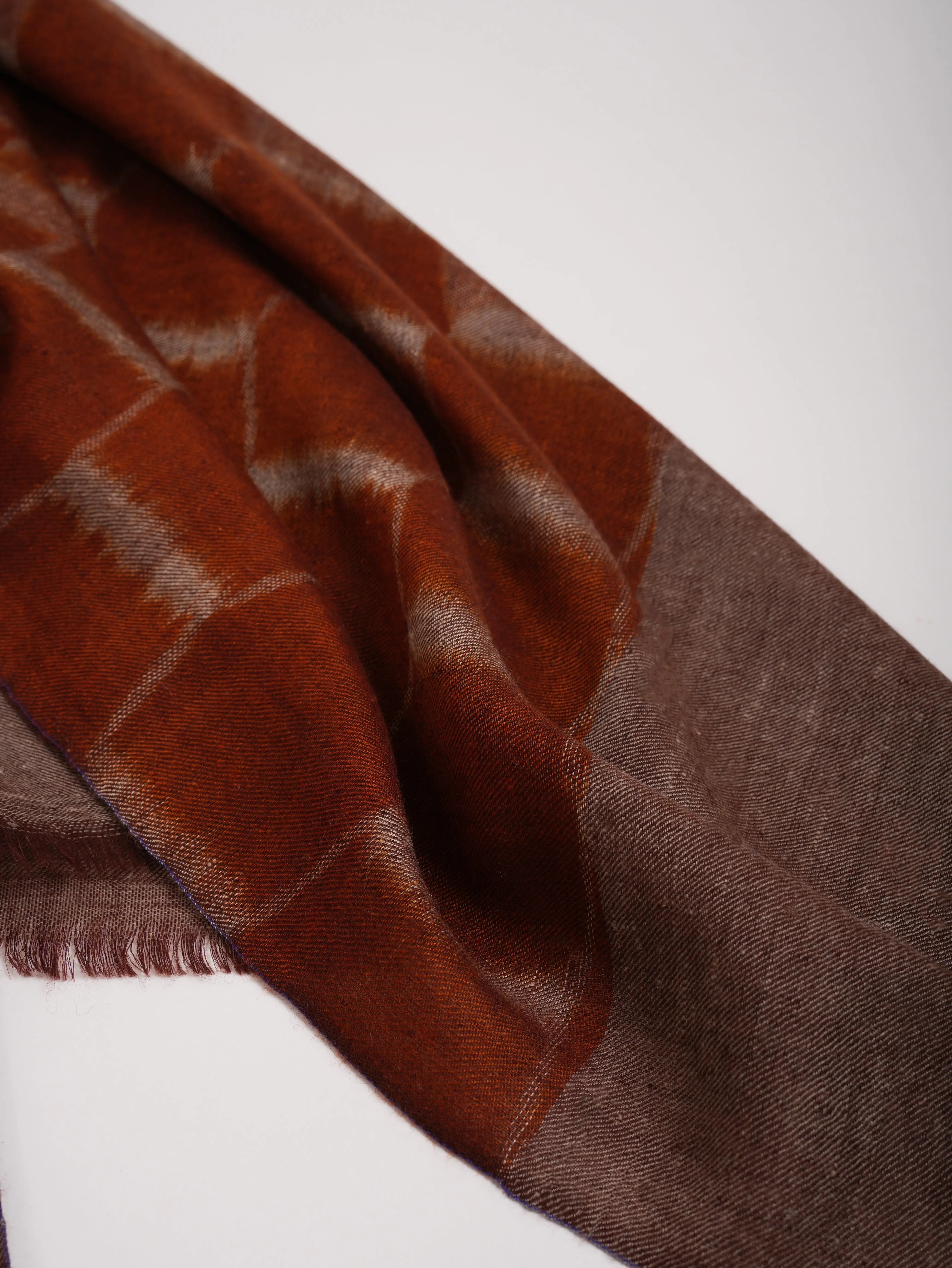 Burnt Orange Handwoven Pashmina Shawl Shahkaar