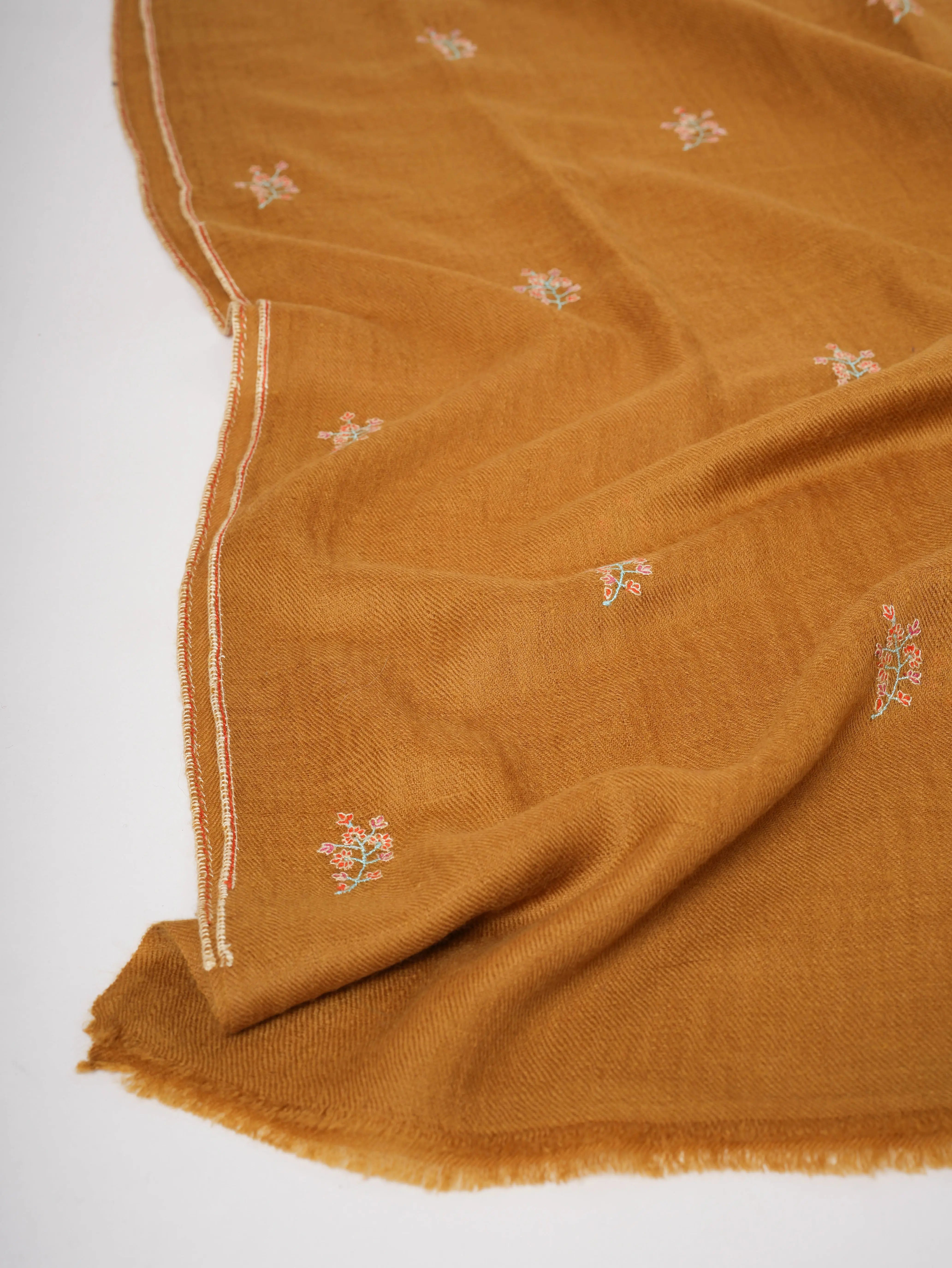 Buteh Embroidered Baby Soft Cashmere Scarf – Handcrafted Luxury from Kashmir Shahkaar