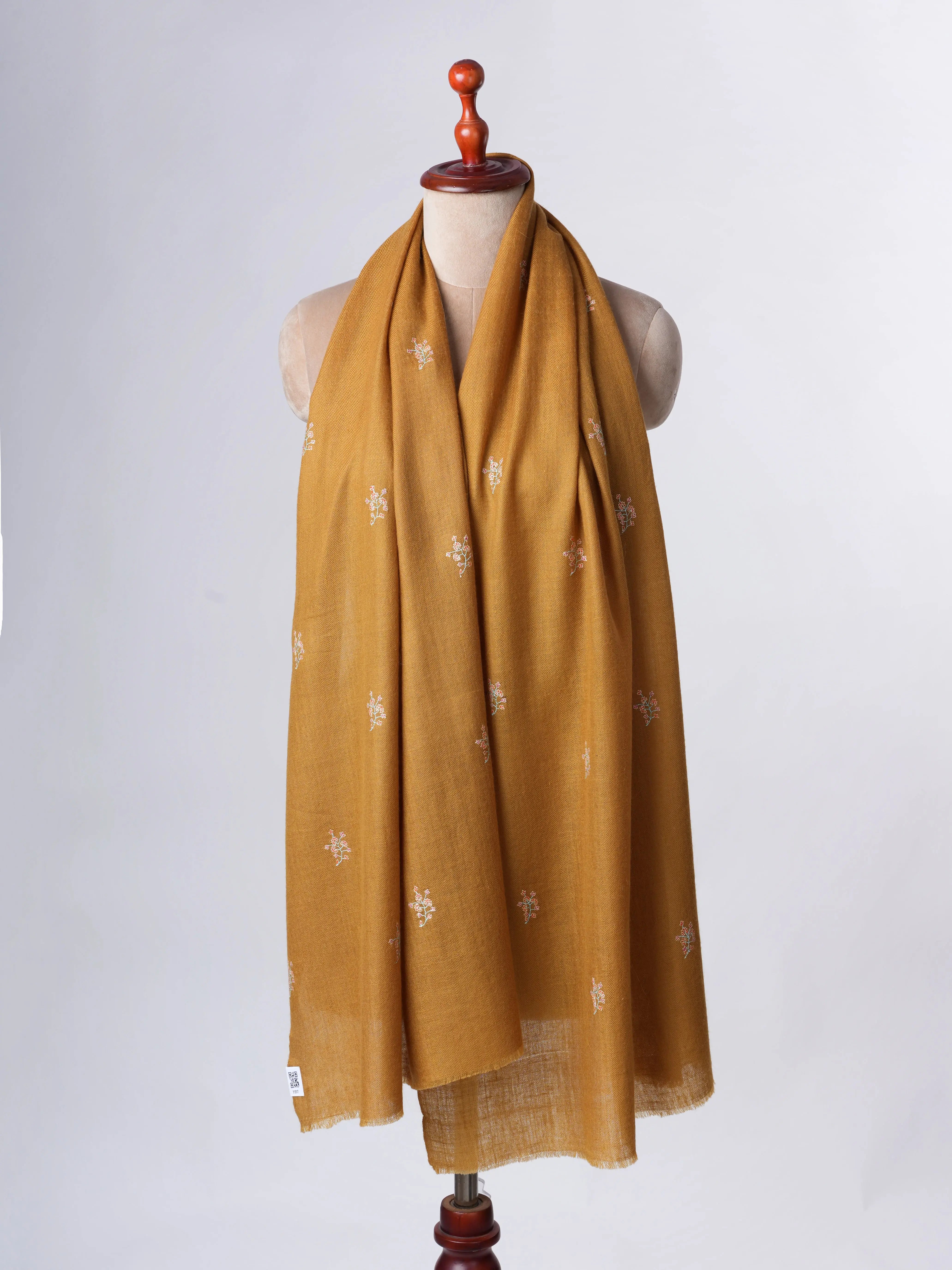 Buteh Embroidered Baby Soft Cashmere Scarf – Handcrafted Luxury from Kashmir Shahkaar