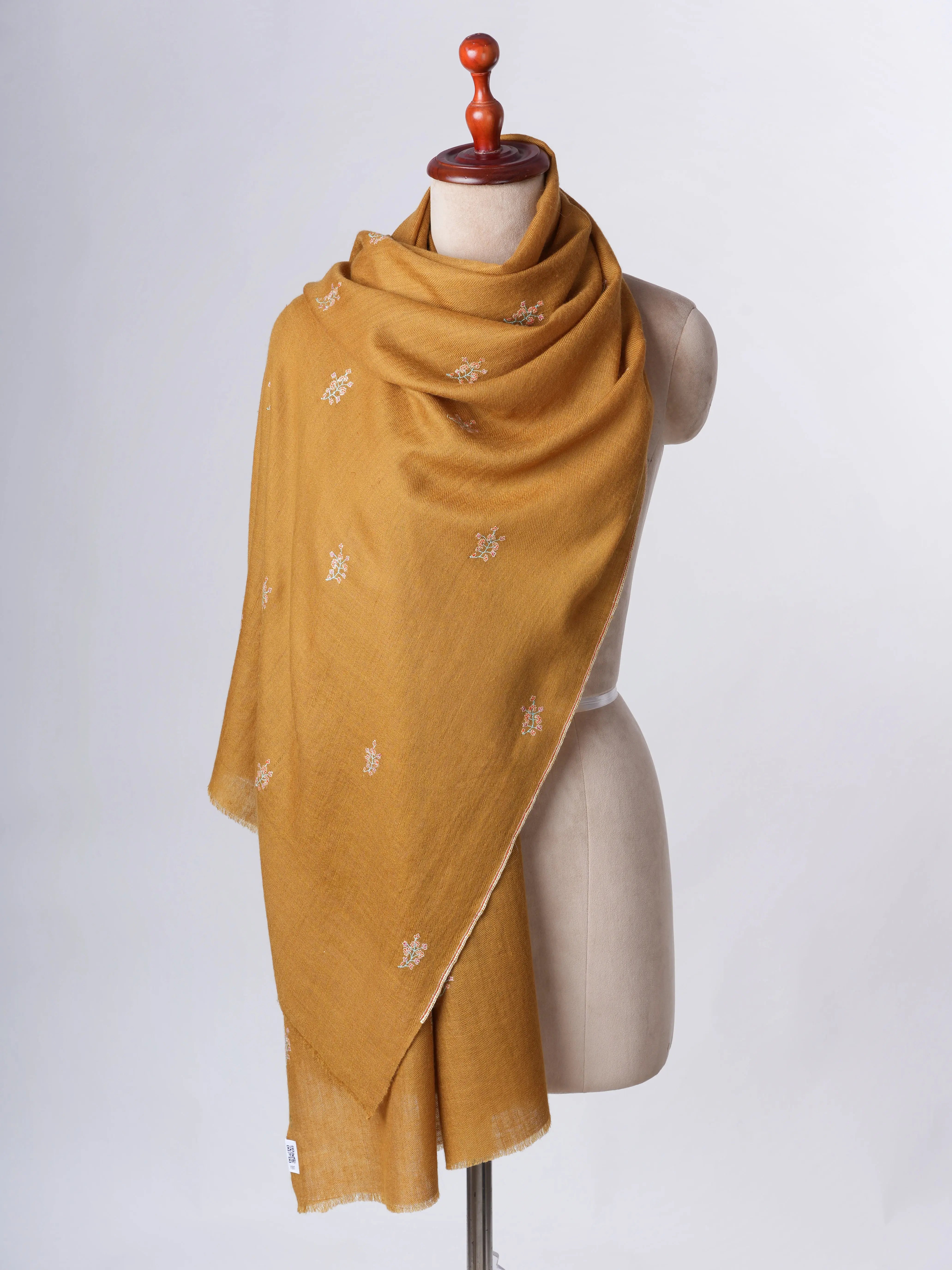 Buteh Embroidered Baby Soft Cashmere Scarf – Handcrafted Luxury from Kashmir Shahkaar