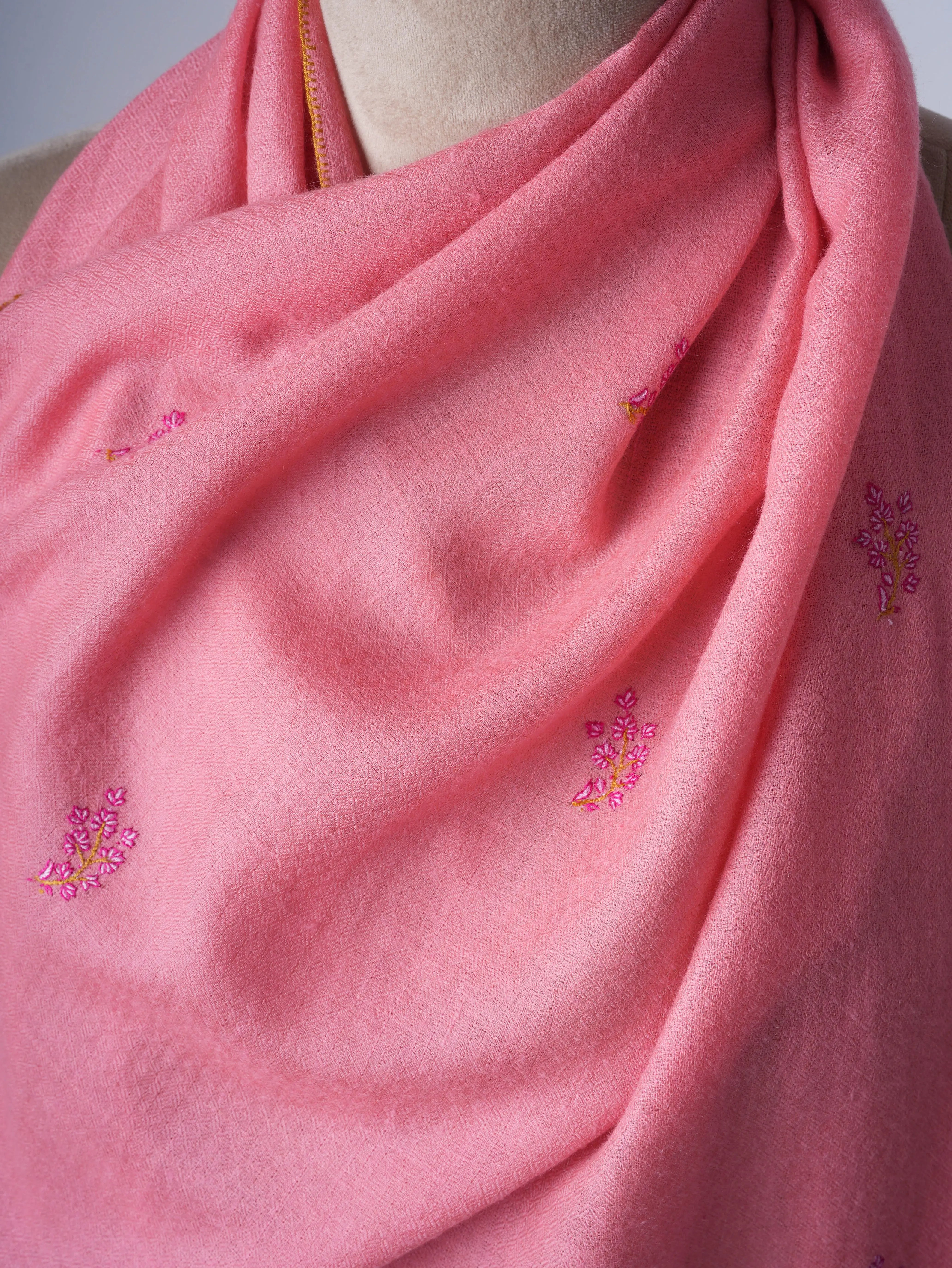 Buteh Embroidered Cashmere Scarf – Handcrafted Luxury from Kashmir Shahkaar