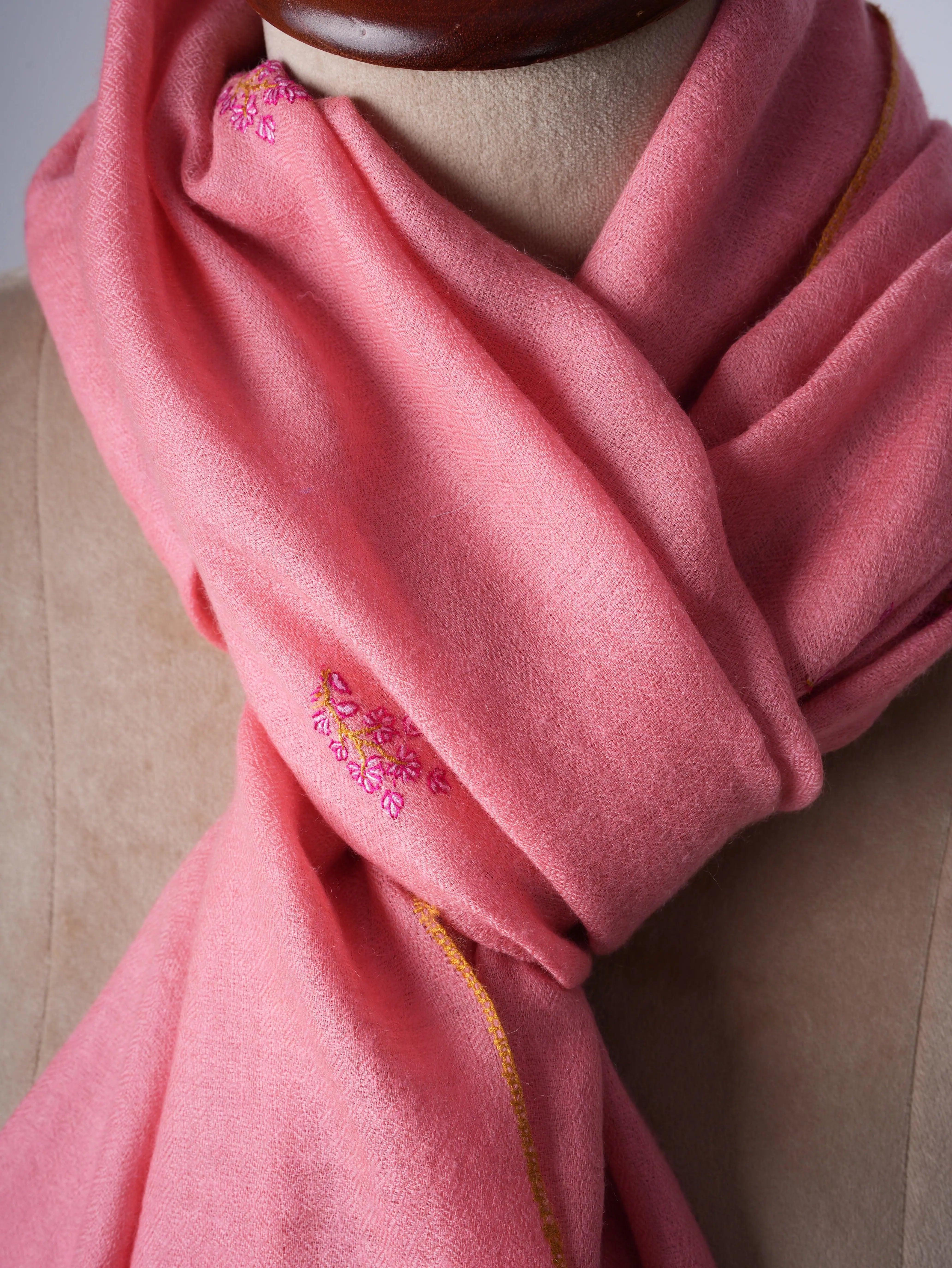 Buteh Embroidered Cashmere Scarf – Handcrafted Luxury from Kashmir Shahkaar
