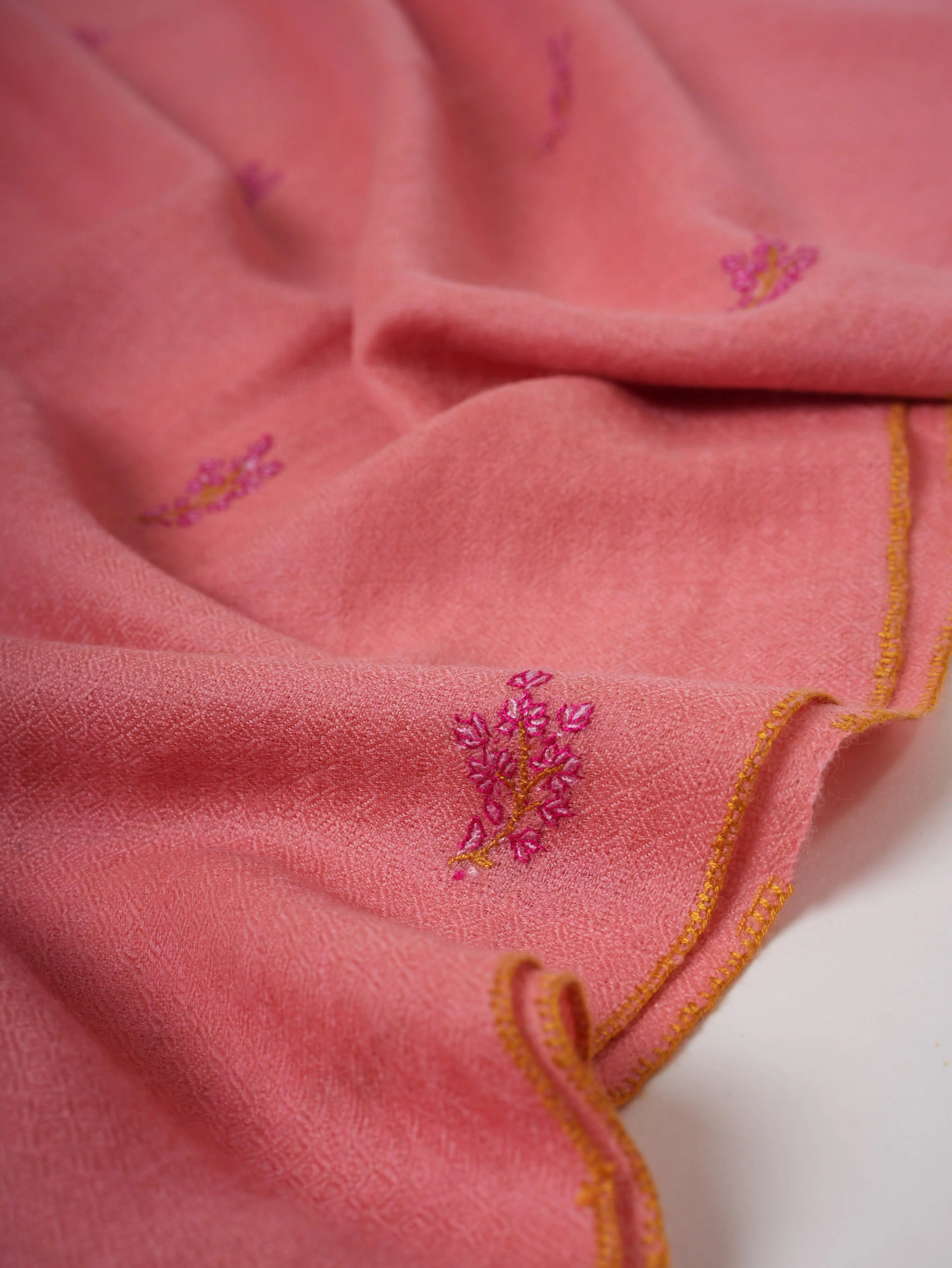 Buteh Embroidered Cashmere Scarf – Handcrafted Luxury from Kashmir Shahkaar