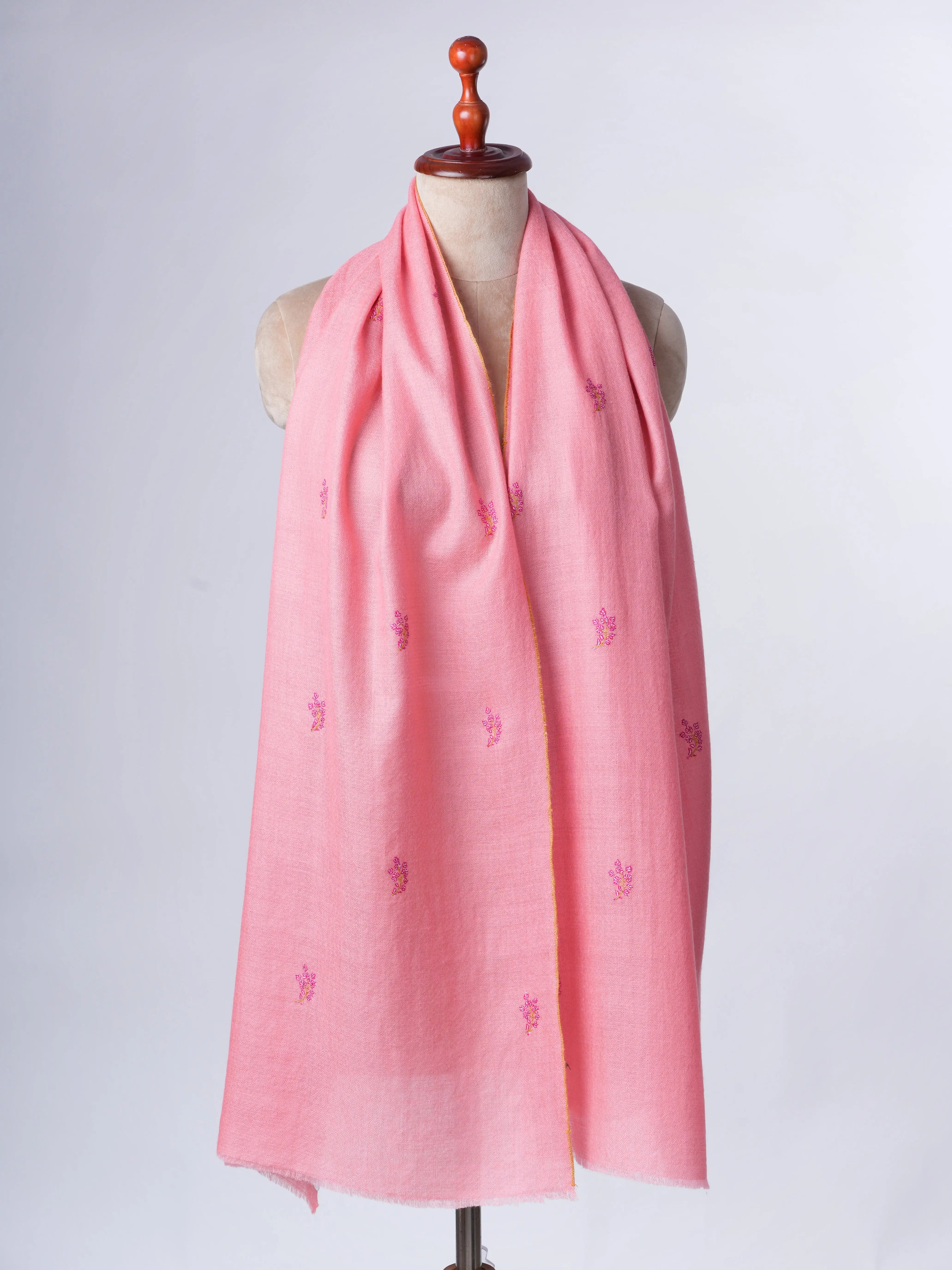 Buteh Embroidered Cashmere Scarf – Handcrafted Luxury from Kashmir Shahkaar