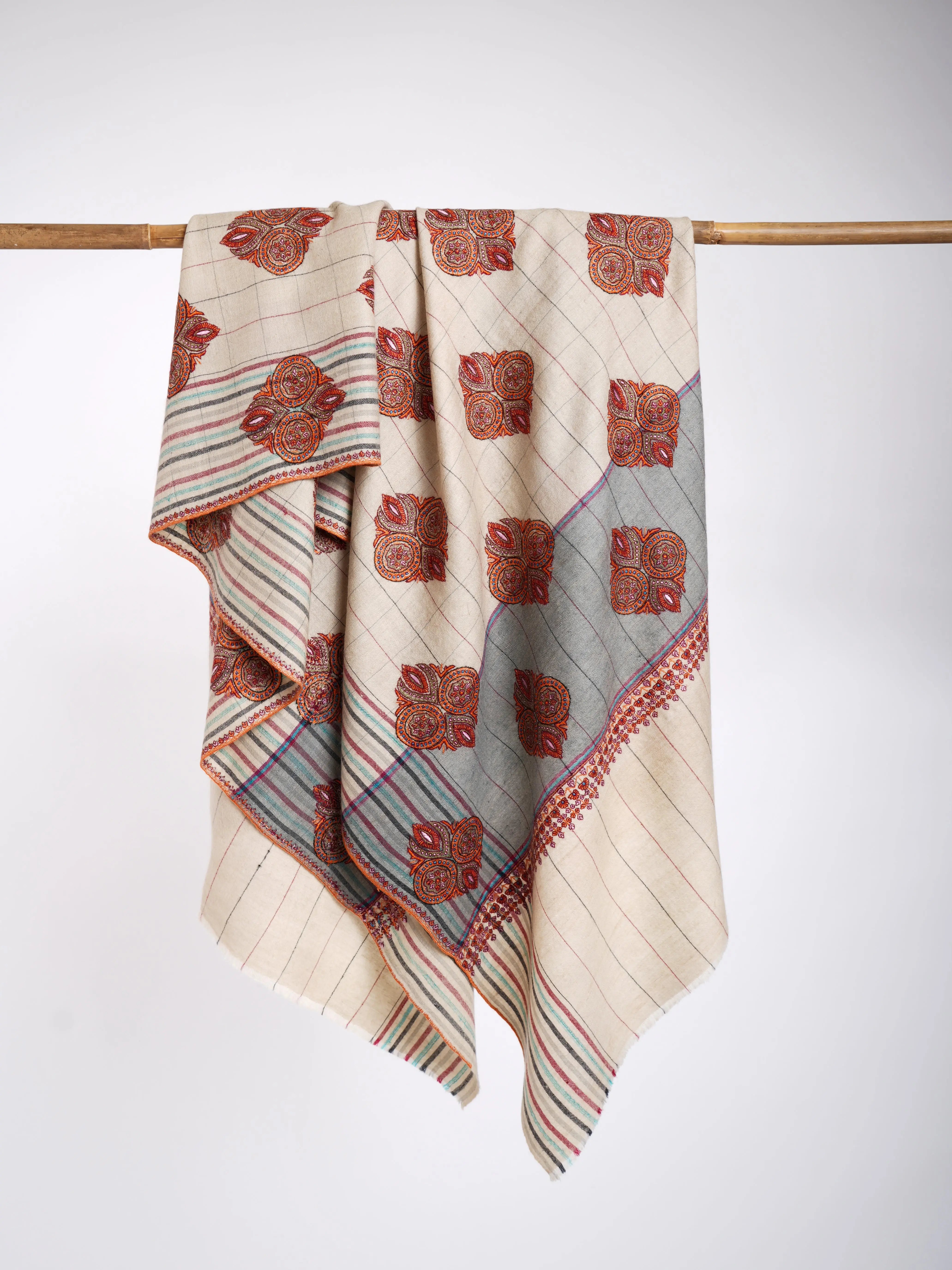 Buteh Embroidered Pure Pashmina Shawl Shahkaar