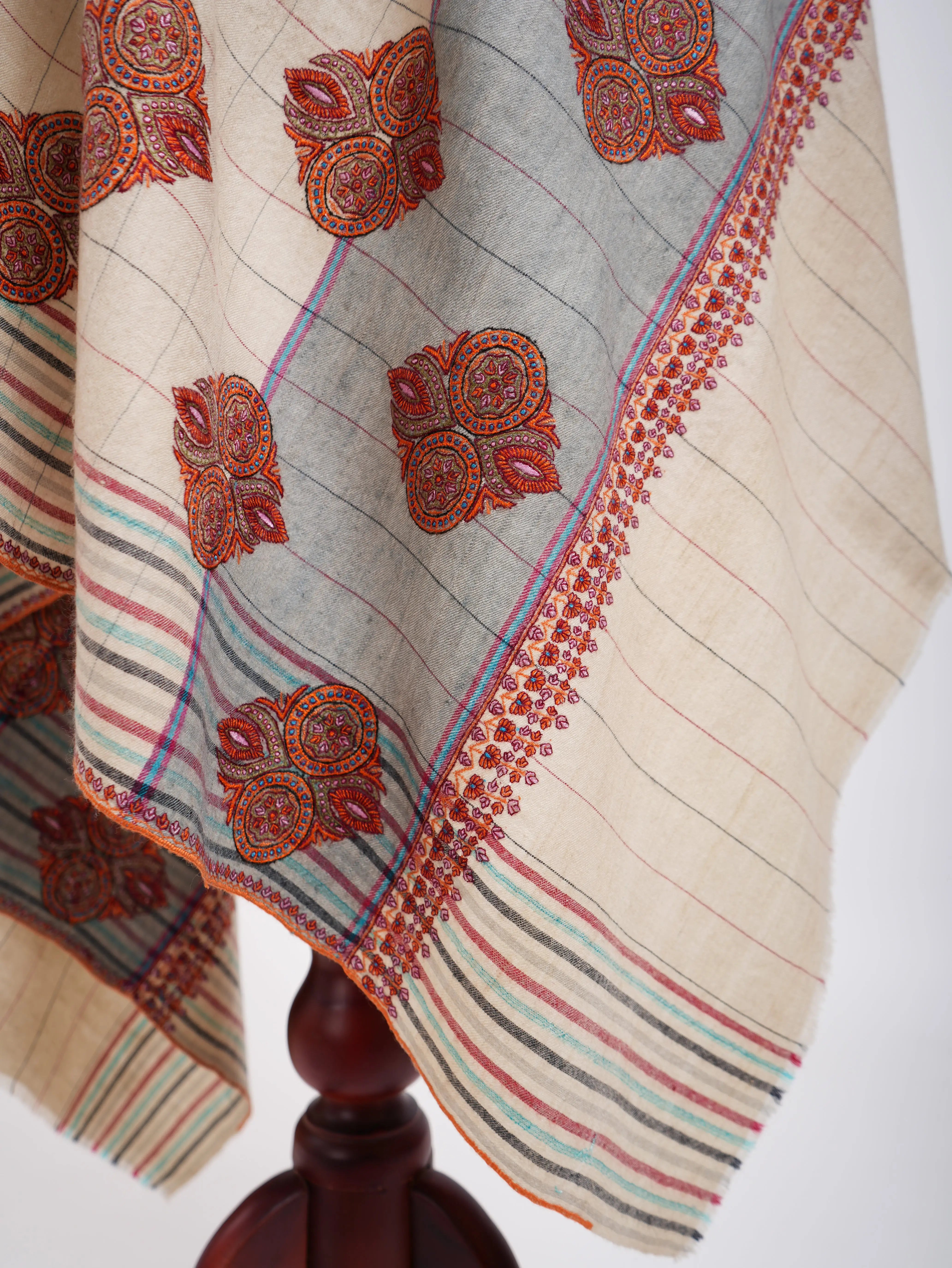 Buteh Embroidered Pure Pashmina Shawl Shahkaar