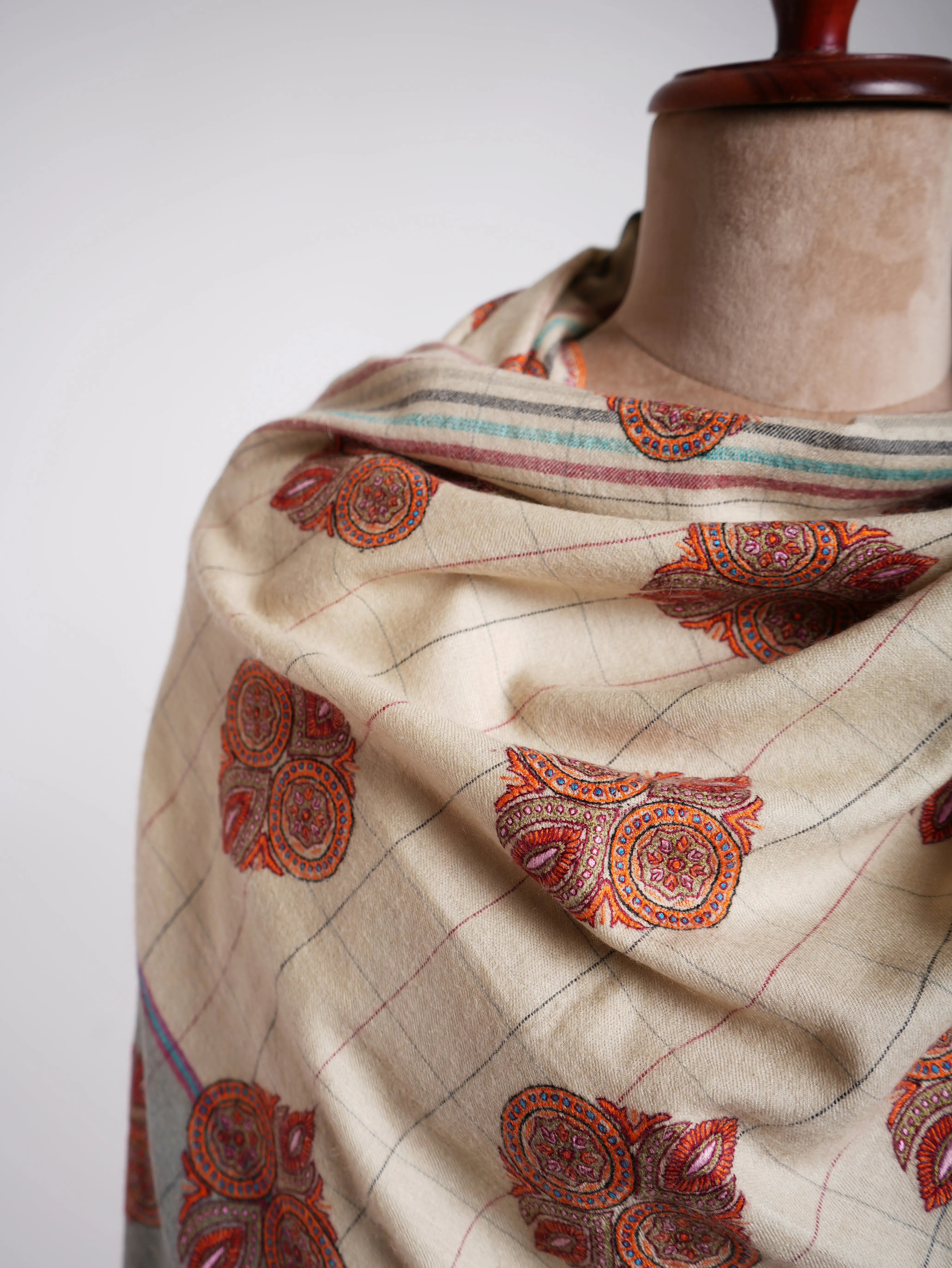 Buteh Embroidered Pure Pashmina Shawl Shahkaar