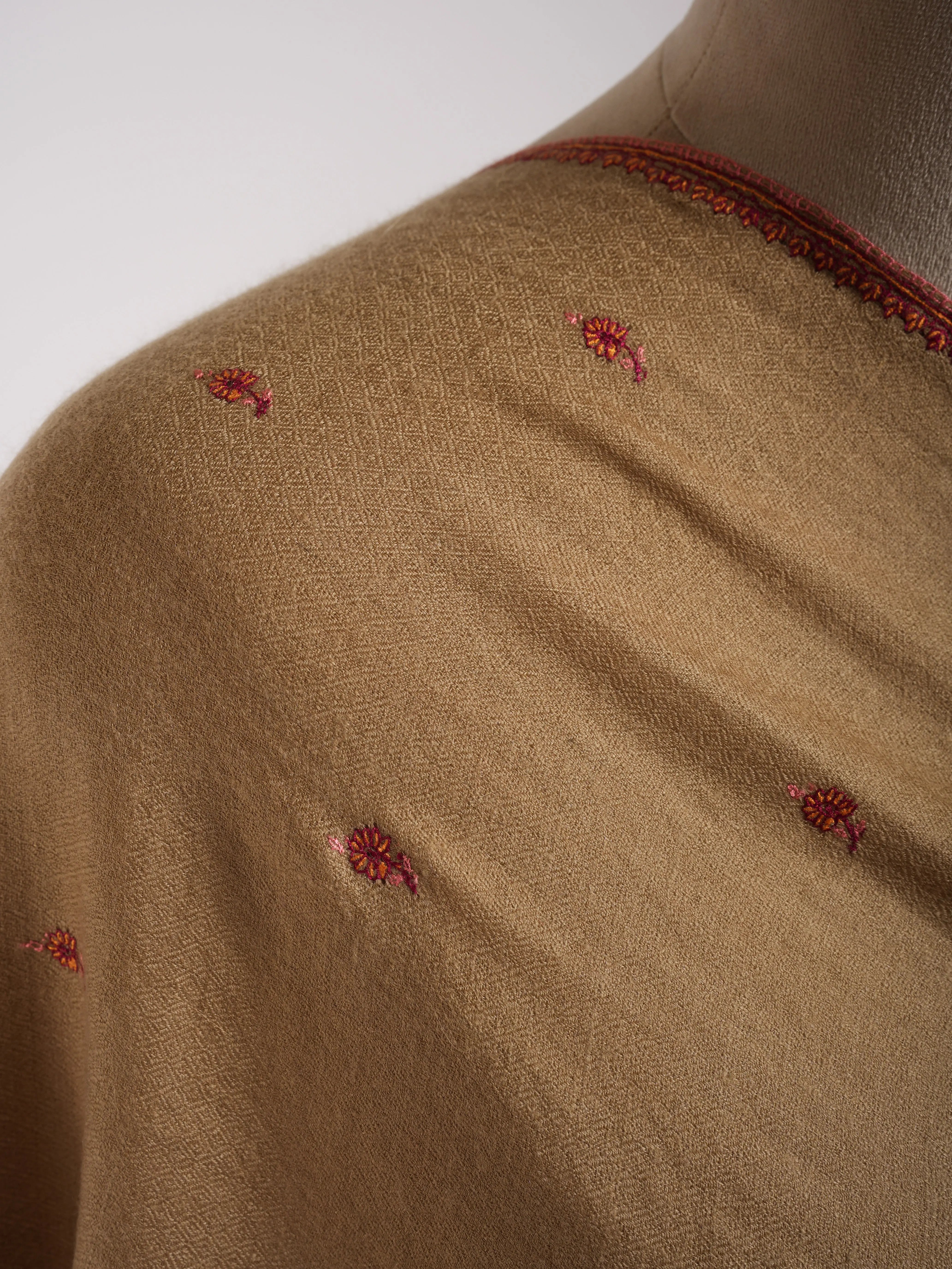 Buteh Embroidered Soft Doe Cashmere Scarf Shahkaar