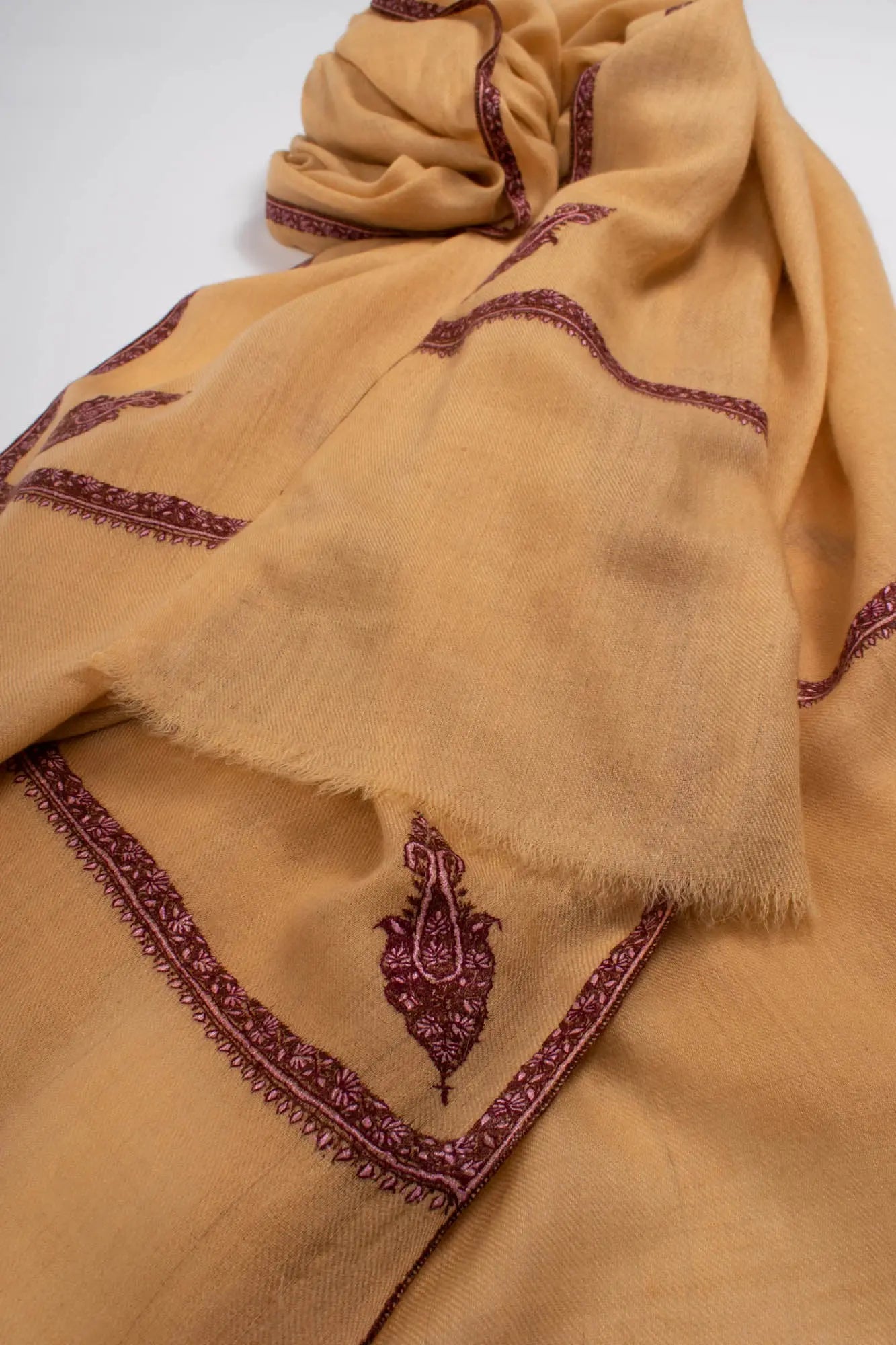 Butter Scotch Bail Motif Super Soft Pashmina Wrap - BEGINNING Shahkaar