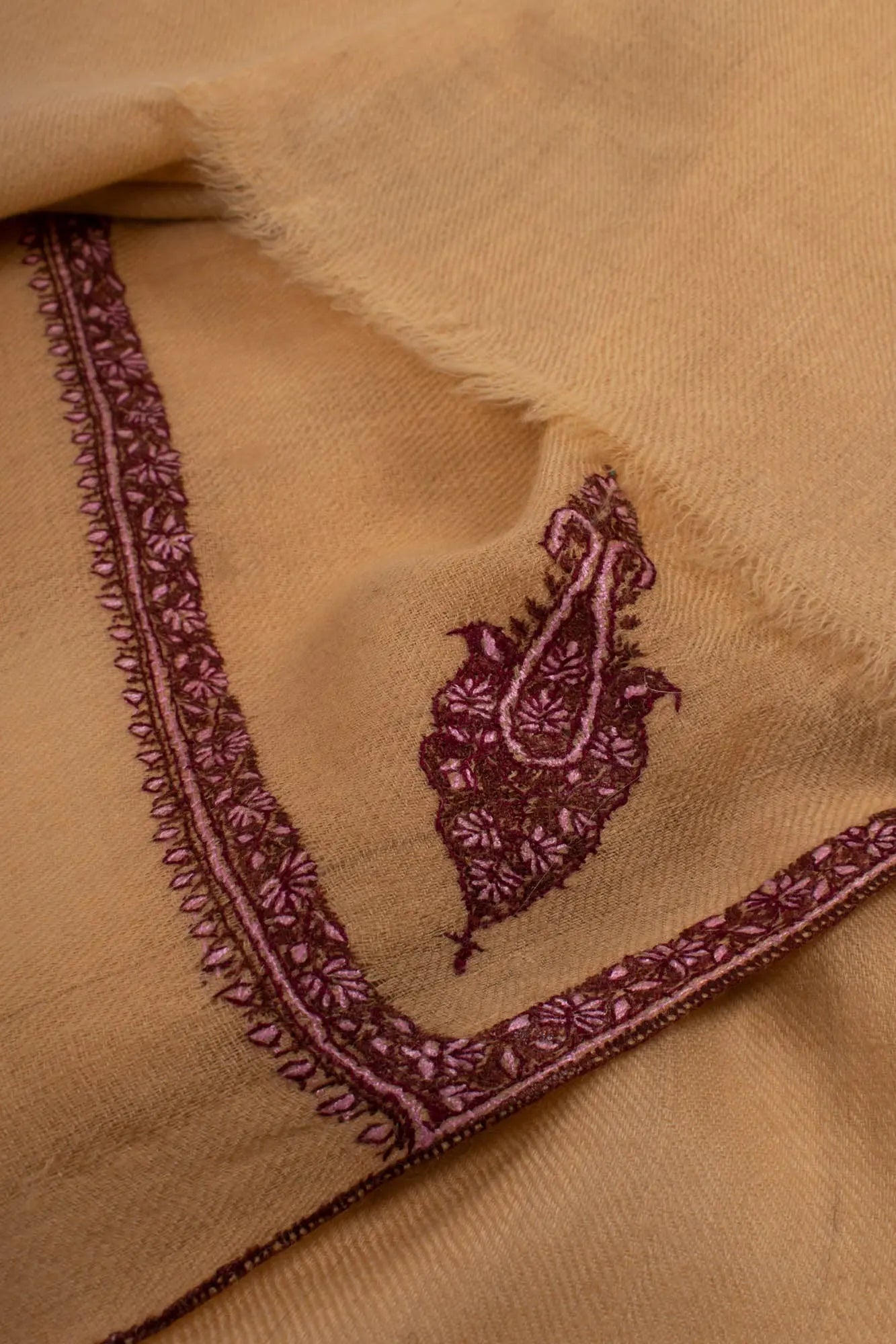 Butter Scotch Bail Motif Super Soft Pashmina Wrap - BEGINNING Shahkaar