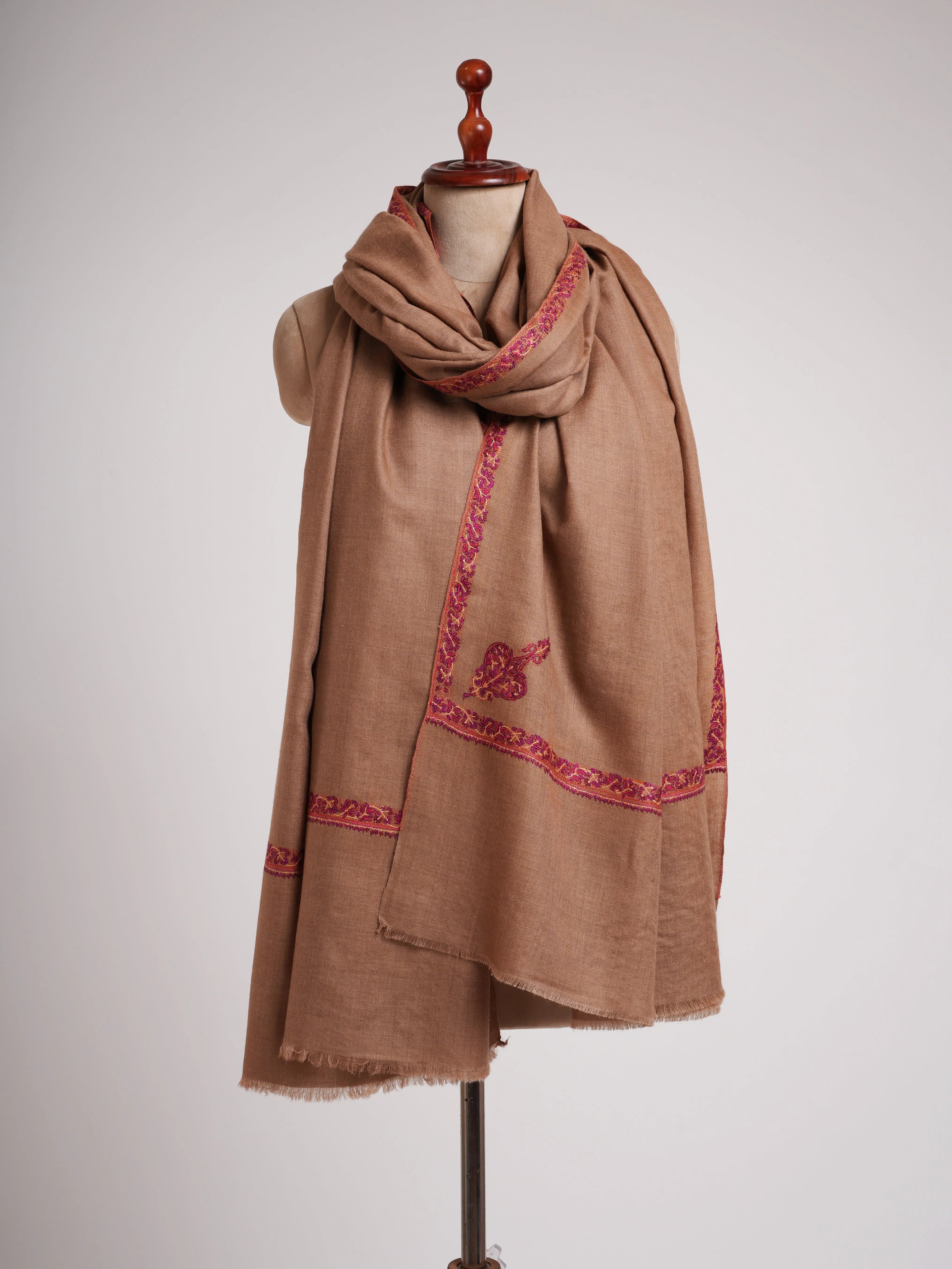 Butterum Sozni Embroidered Original Kashmiri XL Pashmina Shawl Shahkaar