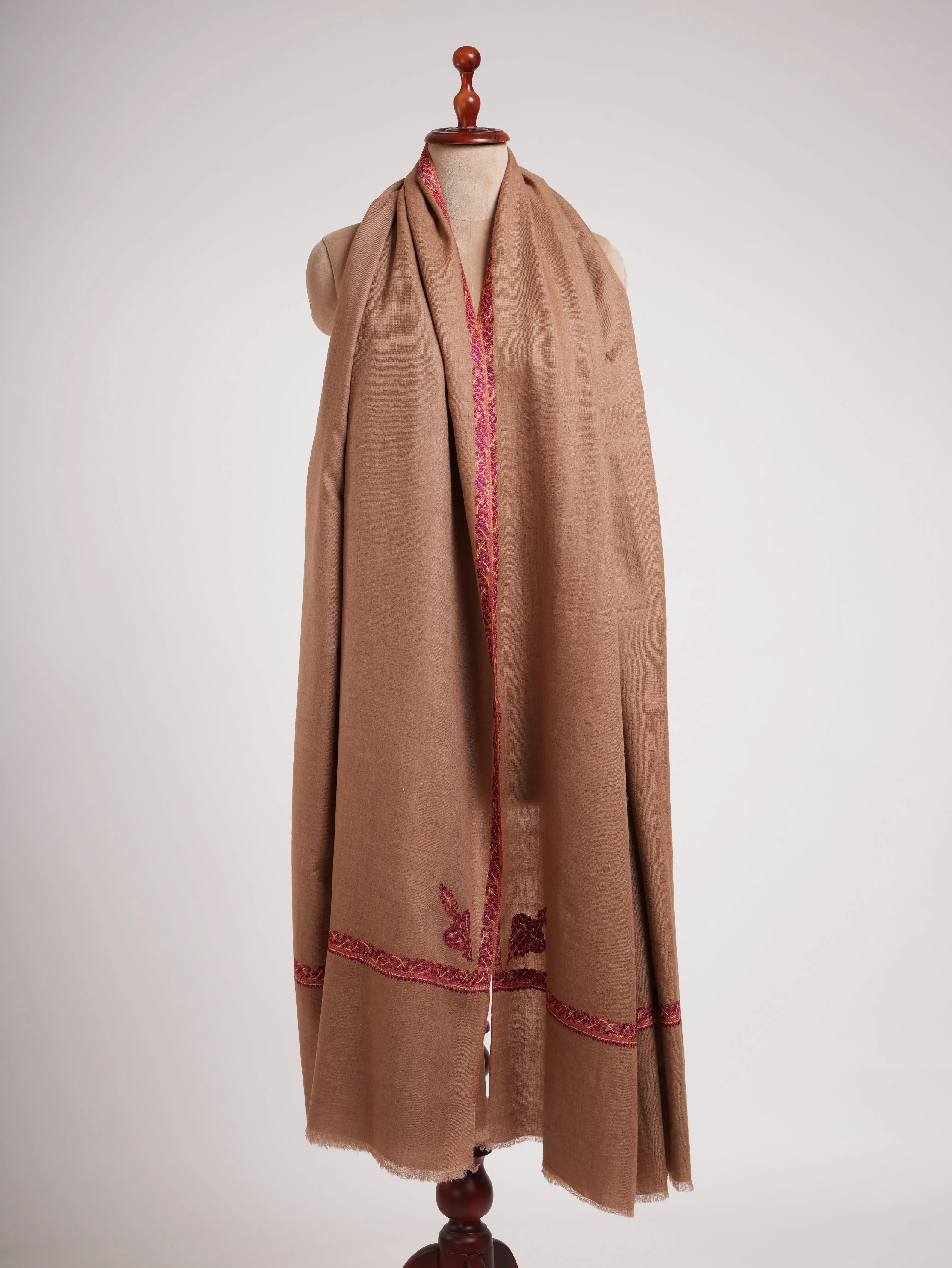 Butterum Sozni Embroidered Original Kashmiri XL Pashmina Shawl Shahkaar