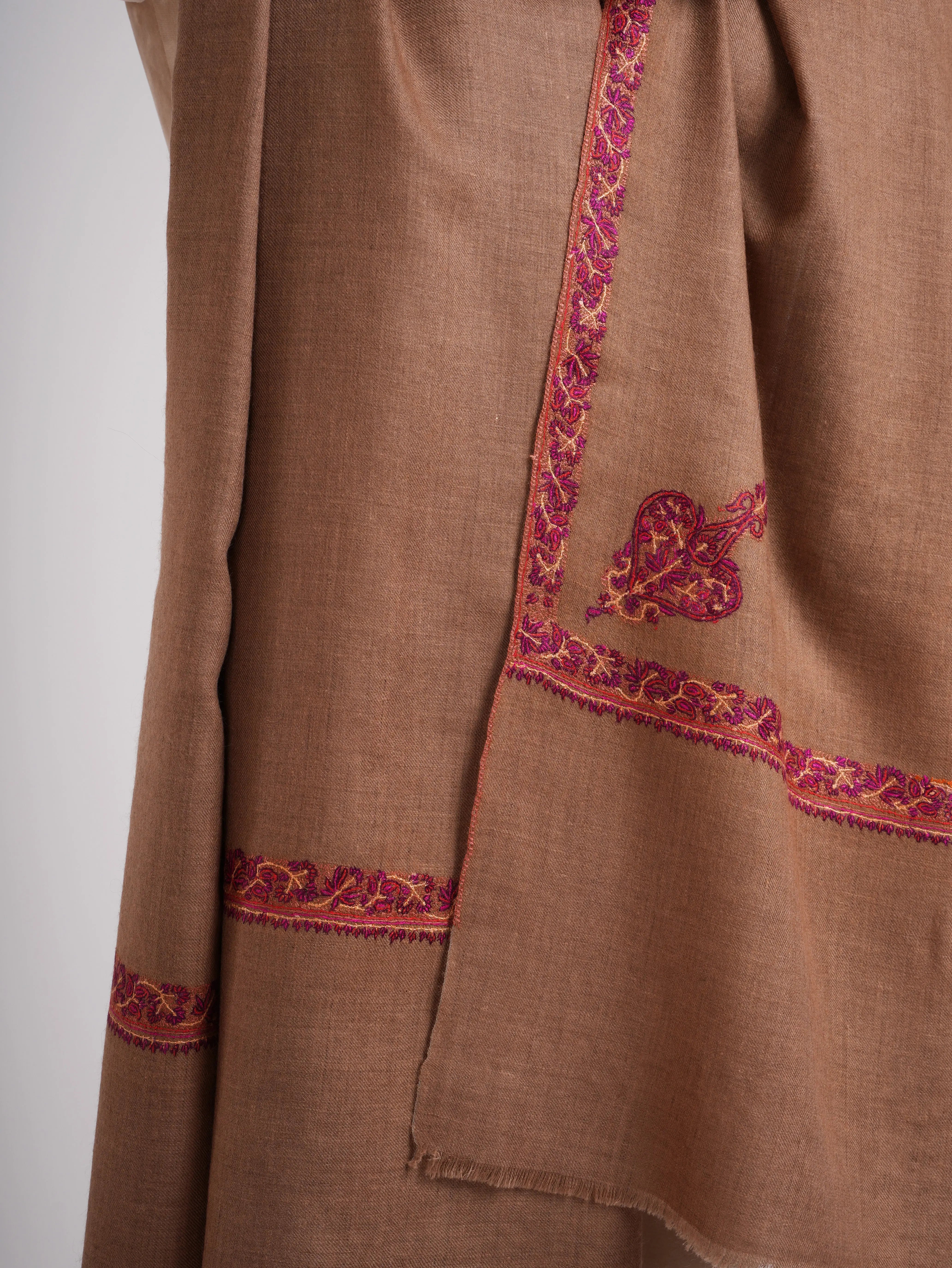 Butterum Sozni Embroidered Original Kashmiri XL Pashmina Shawl Shahkaar