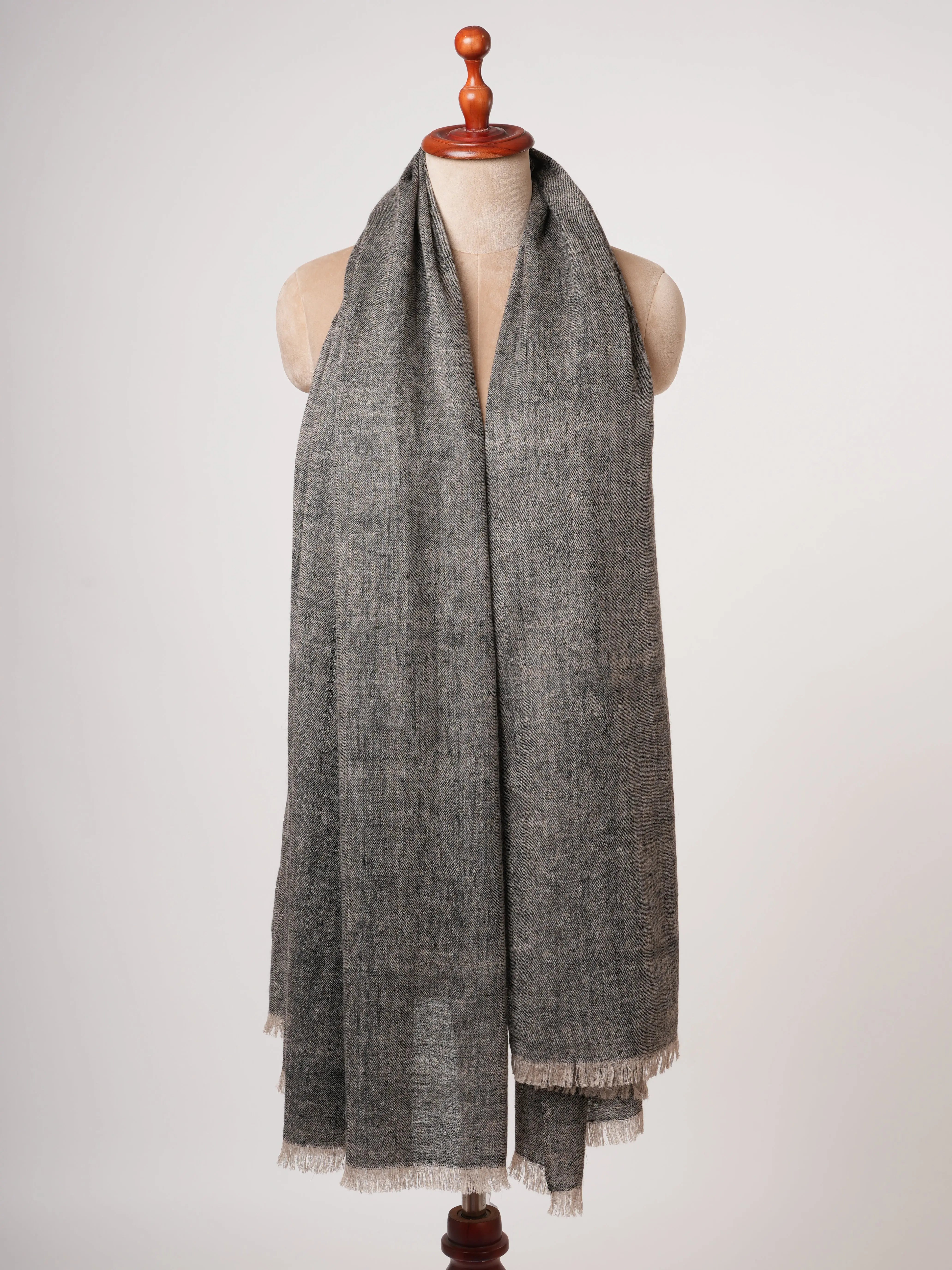 Carbon Black Handwoven Handspun Baby Soft Pashmina Shawl – Pure Luxury Shahkaar