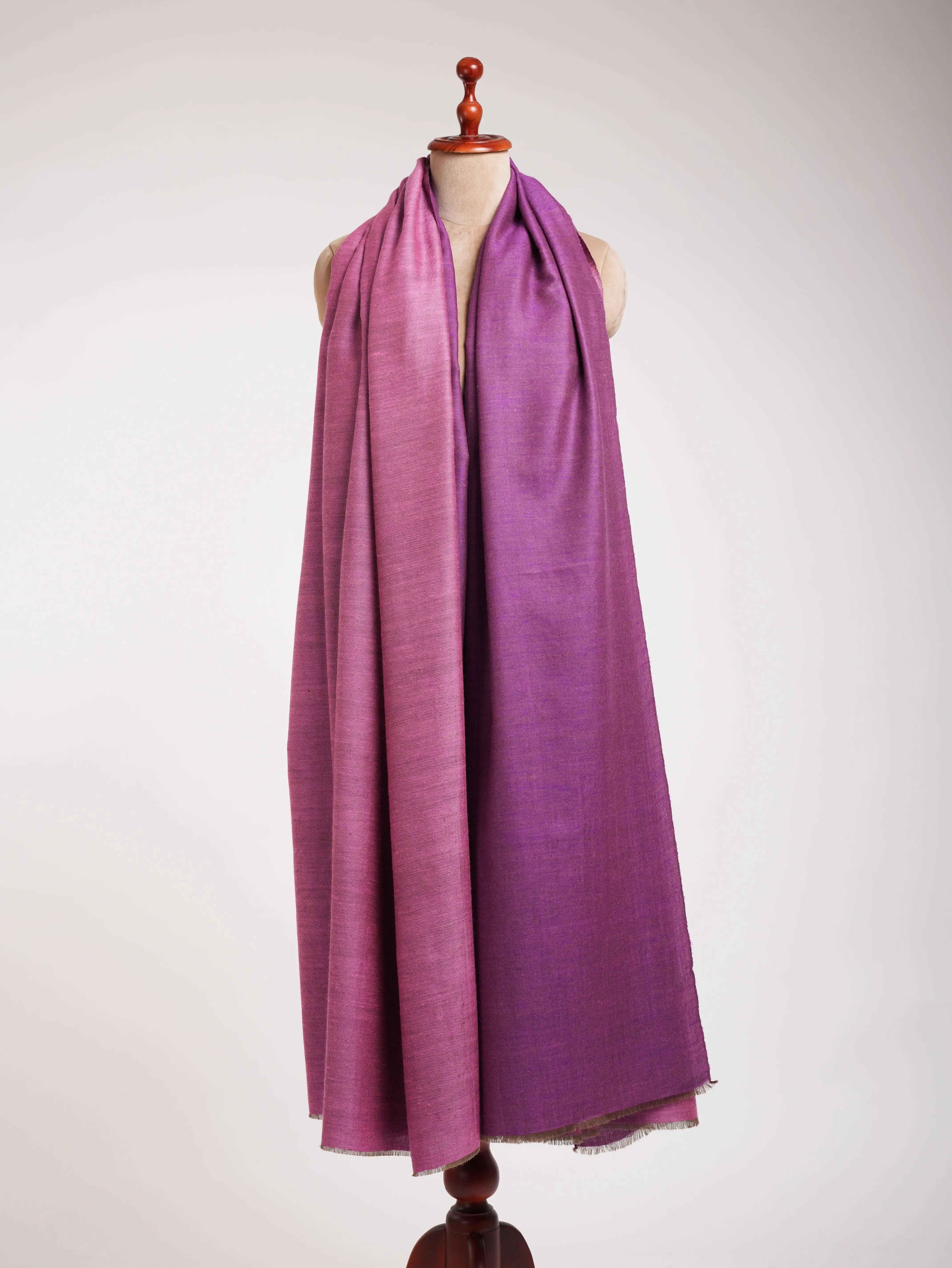Carmine Rose and African Violet Dual Shade Oversized Pashmina Shahkaar