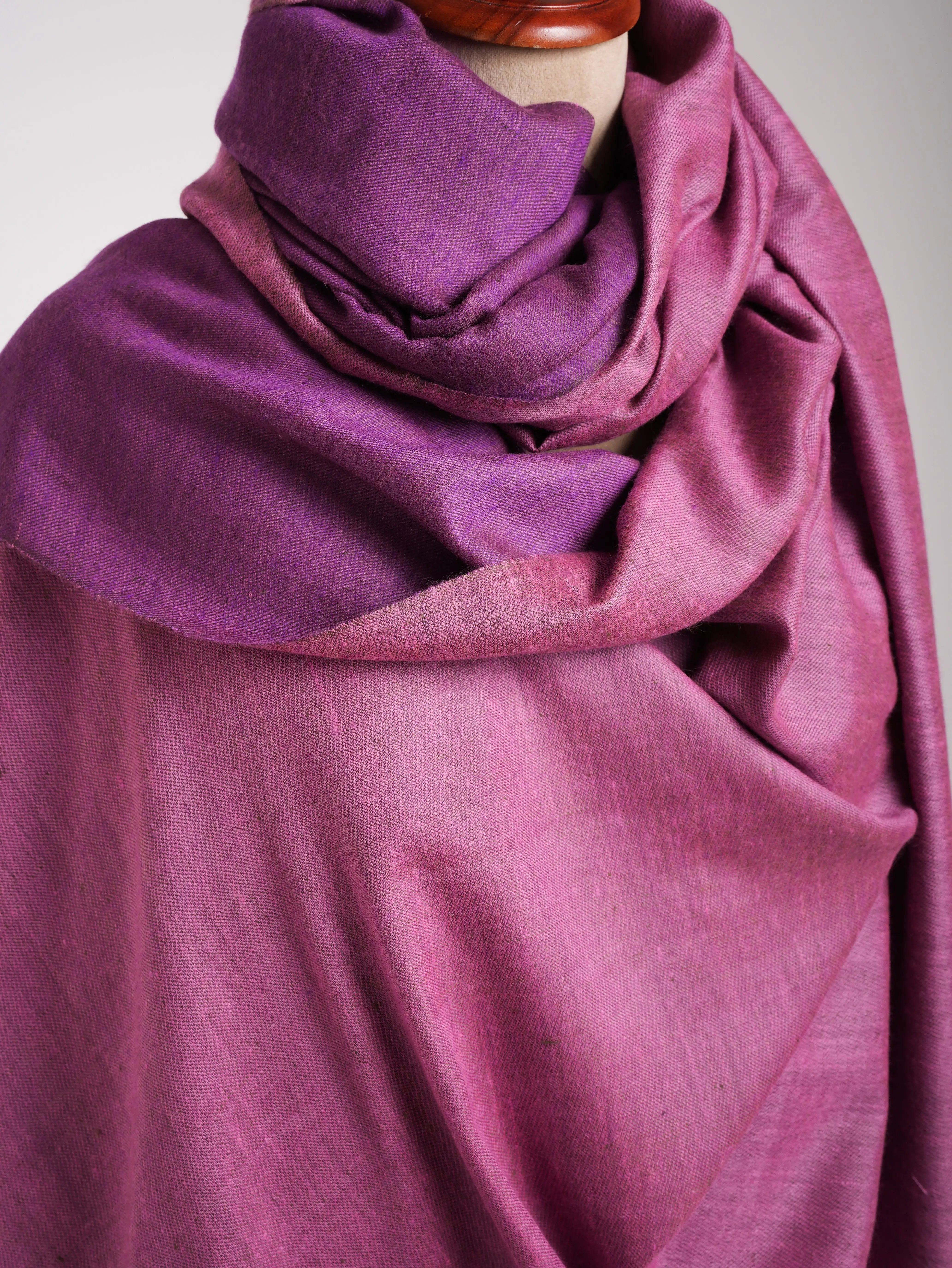 Carmine Rose and African Violet Dual Shade Oversized Pashmina Shahkaar
