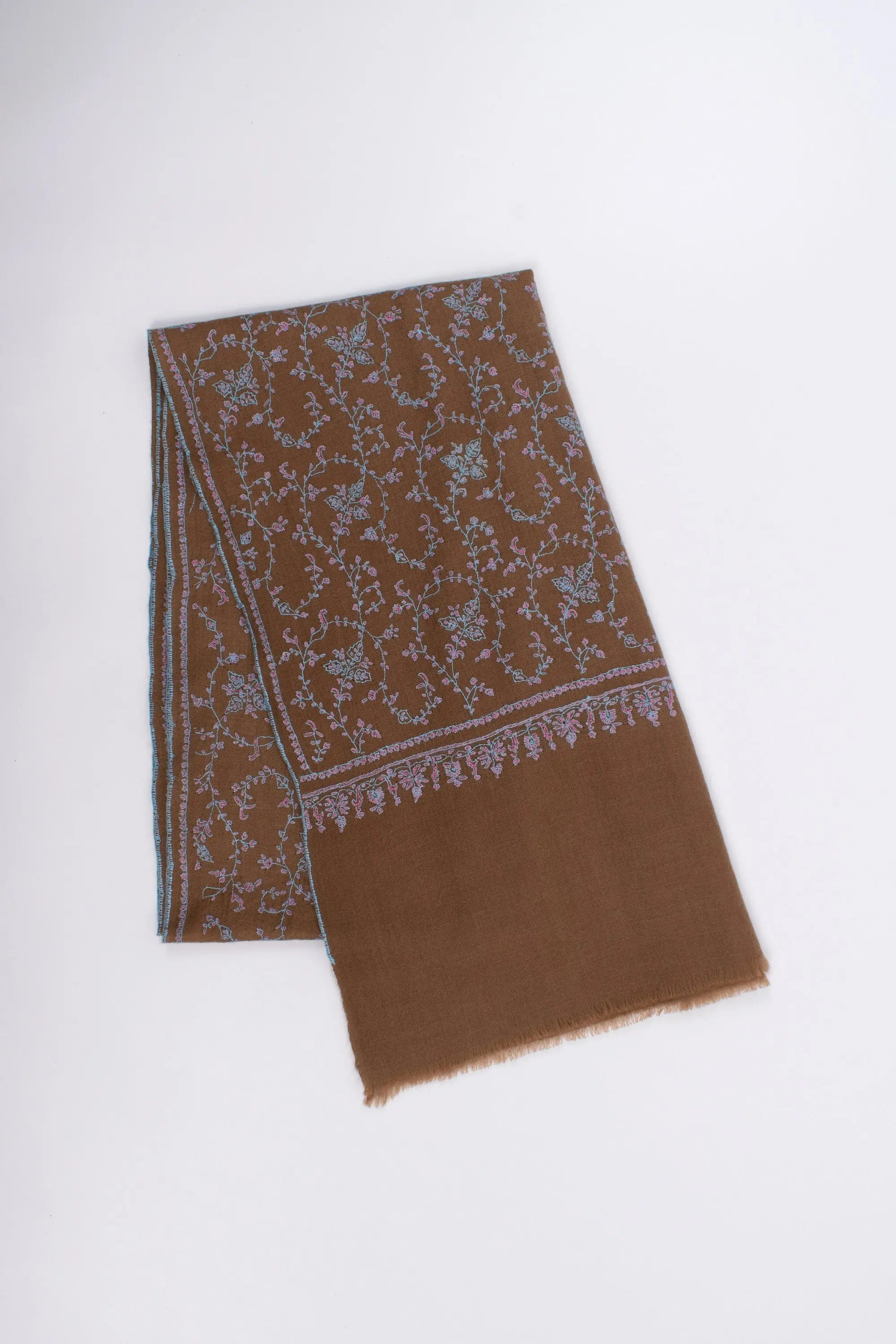 Cashmere Original Scarves, Super Soft Pashminas, Needlework Embroideries, Kashmiri Shawls, Goat Scarf, 28x80" - MONTANA Shahkaar