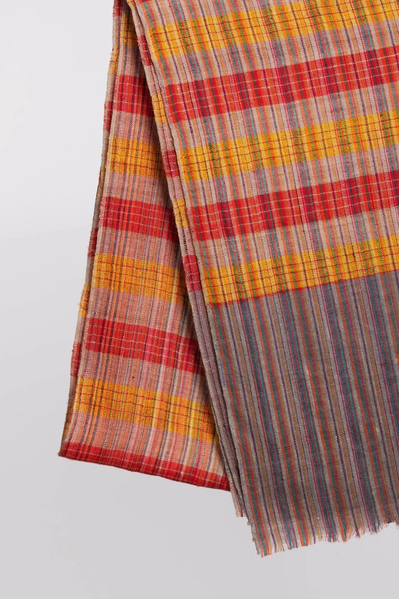 Check Stripe Cashmere Pashmina Shawl - WAHAIWA Shahkaar