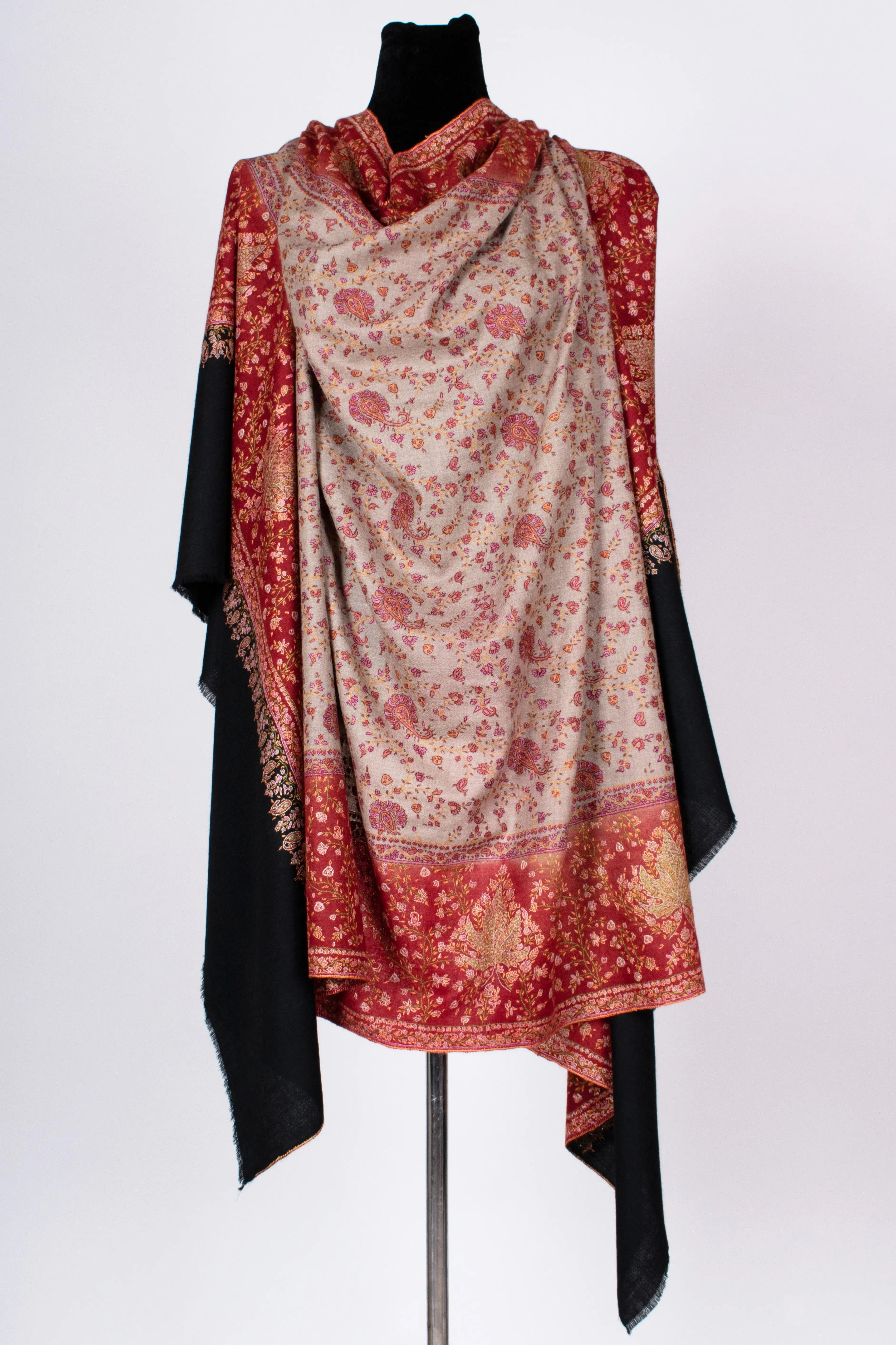 Chinar Jaali Bridal Wear Pashmina Shawl Shahkaar