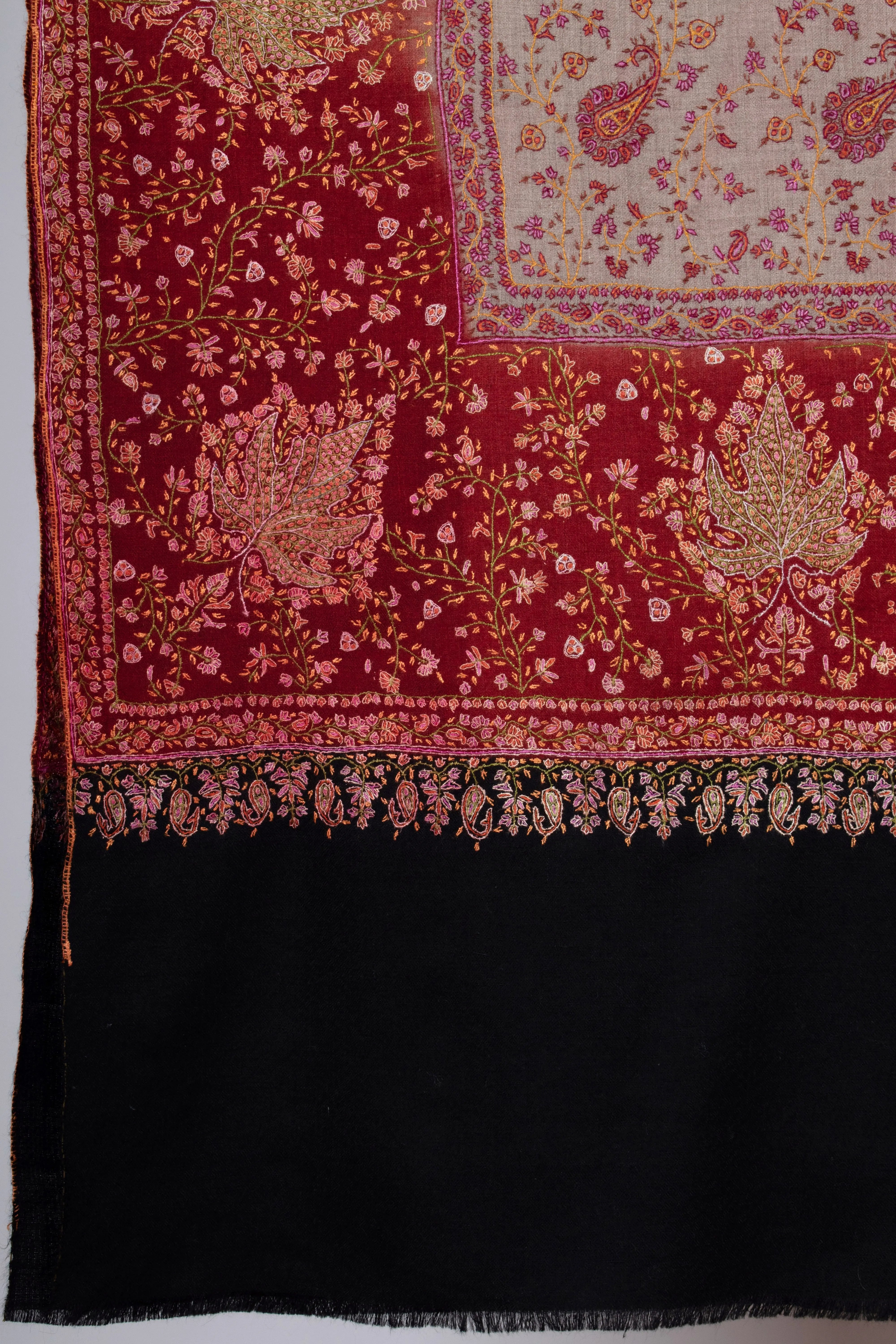 Chinar Jaali Bridal Wear Pashmina Shawl Shahkaar