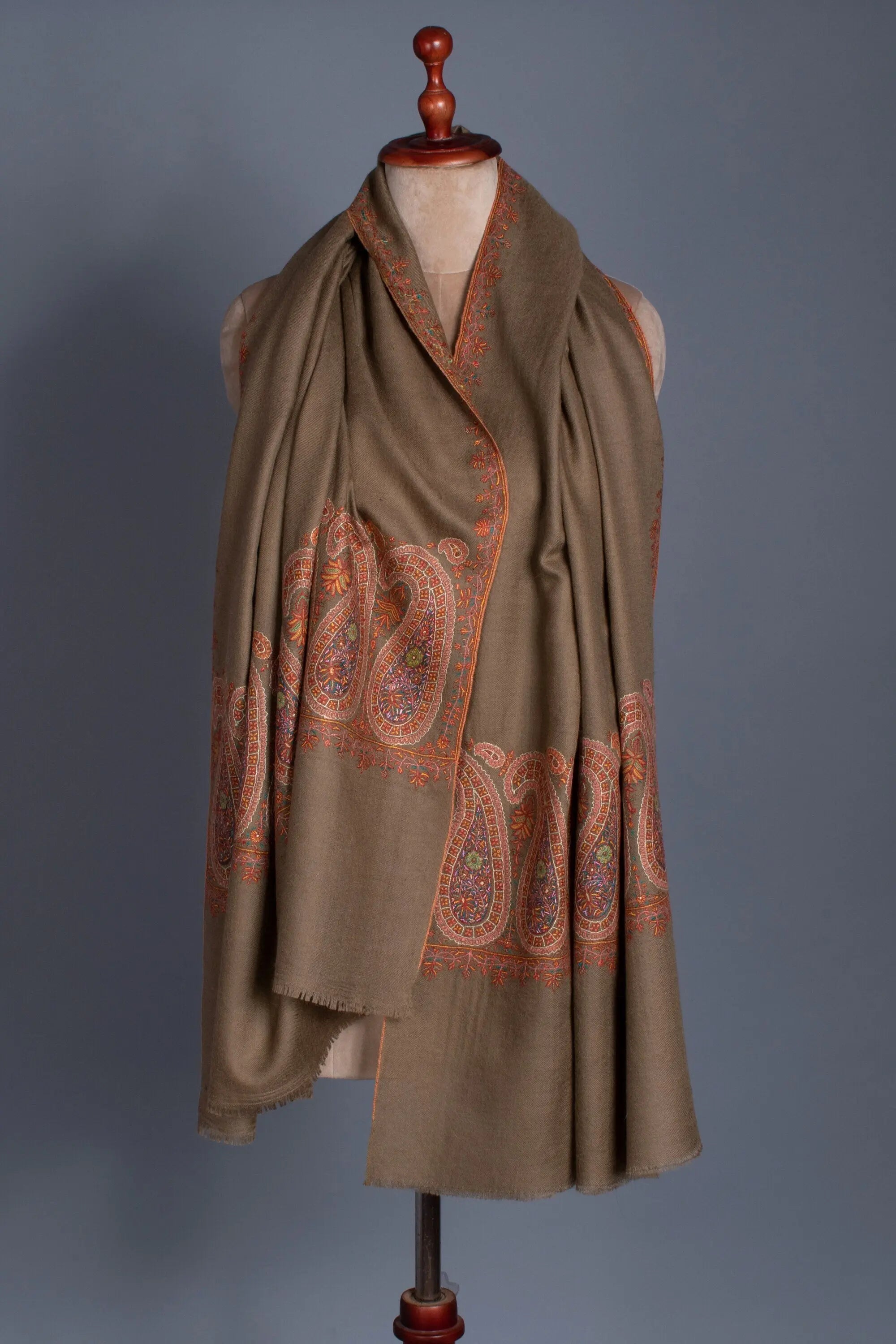 Classic Shawls, Bridesmaid Shawl, Cashmere Shawl, Boho Shawls, Kashmir Pashmina, Heritage Scarves, 40x80" - GHARBI Shahkaar