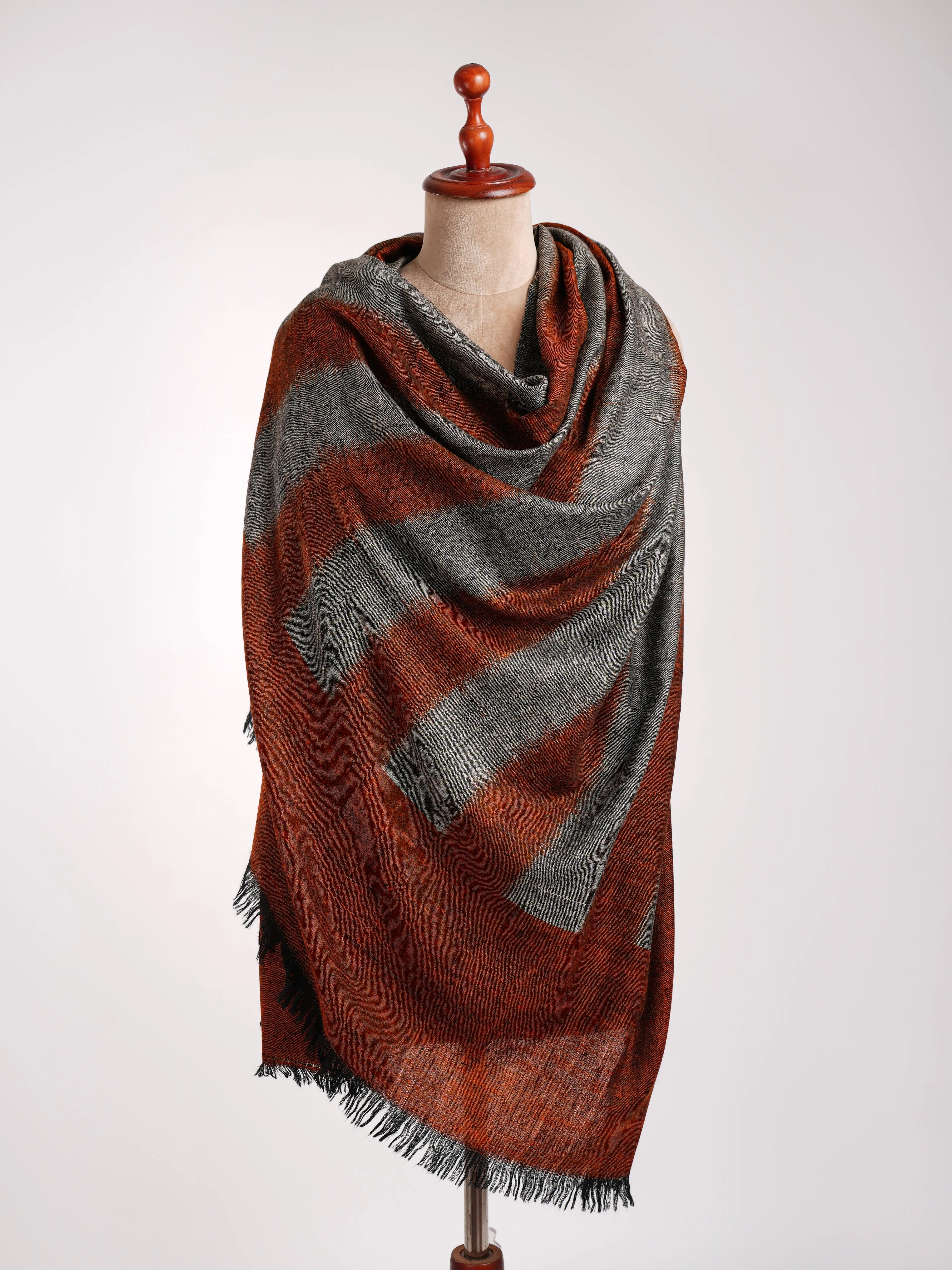 Clay Contemporary Artistic Pashmina Shawl Shahkaar