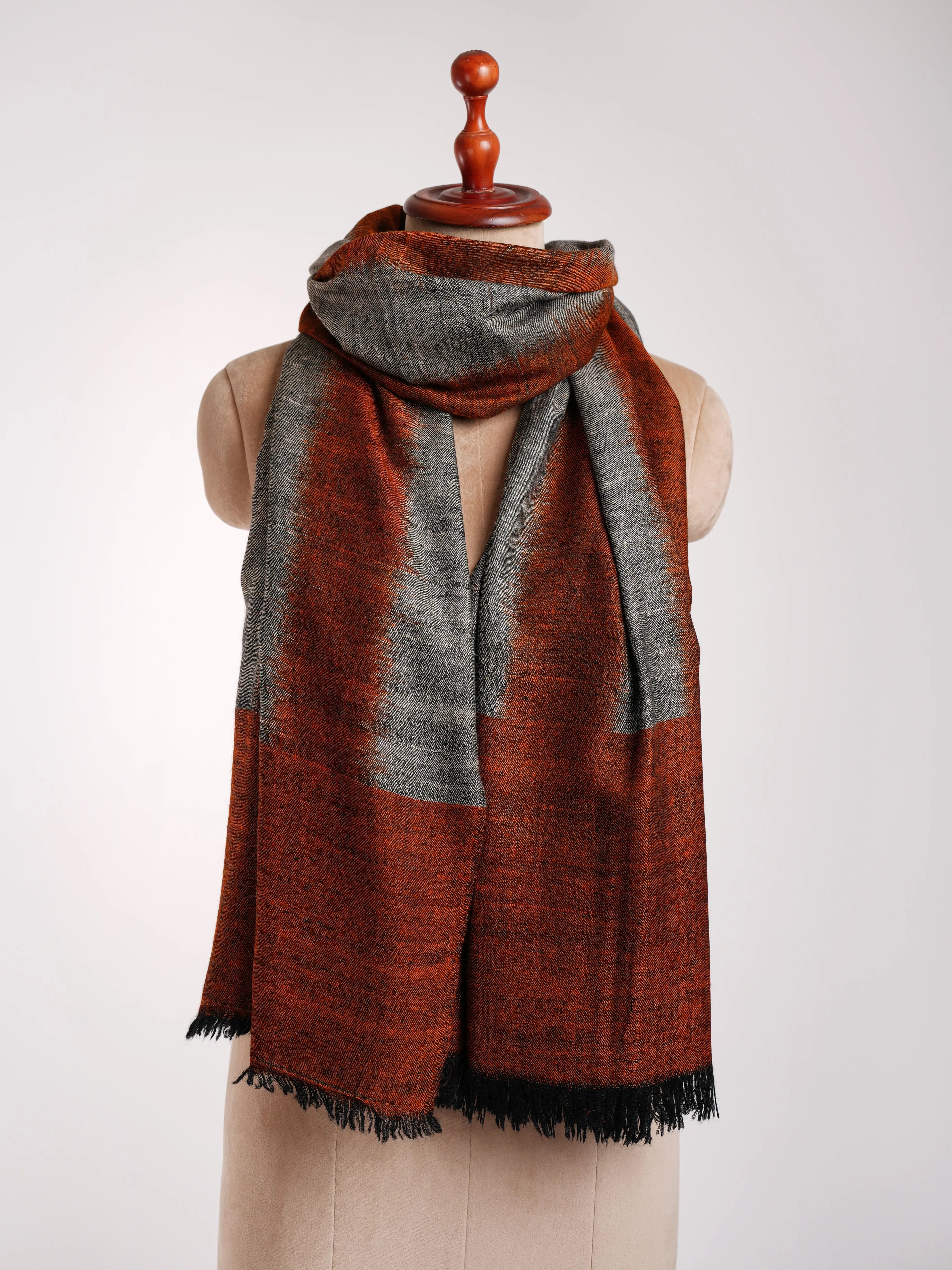 Clay Contemporary Artistic Pashmina Shawl Shahkaar