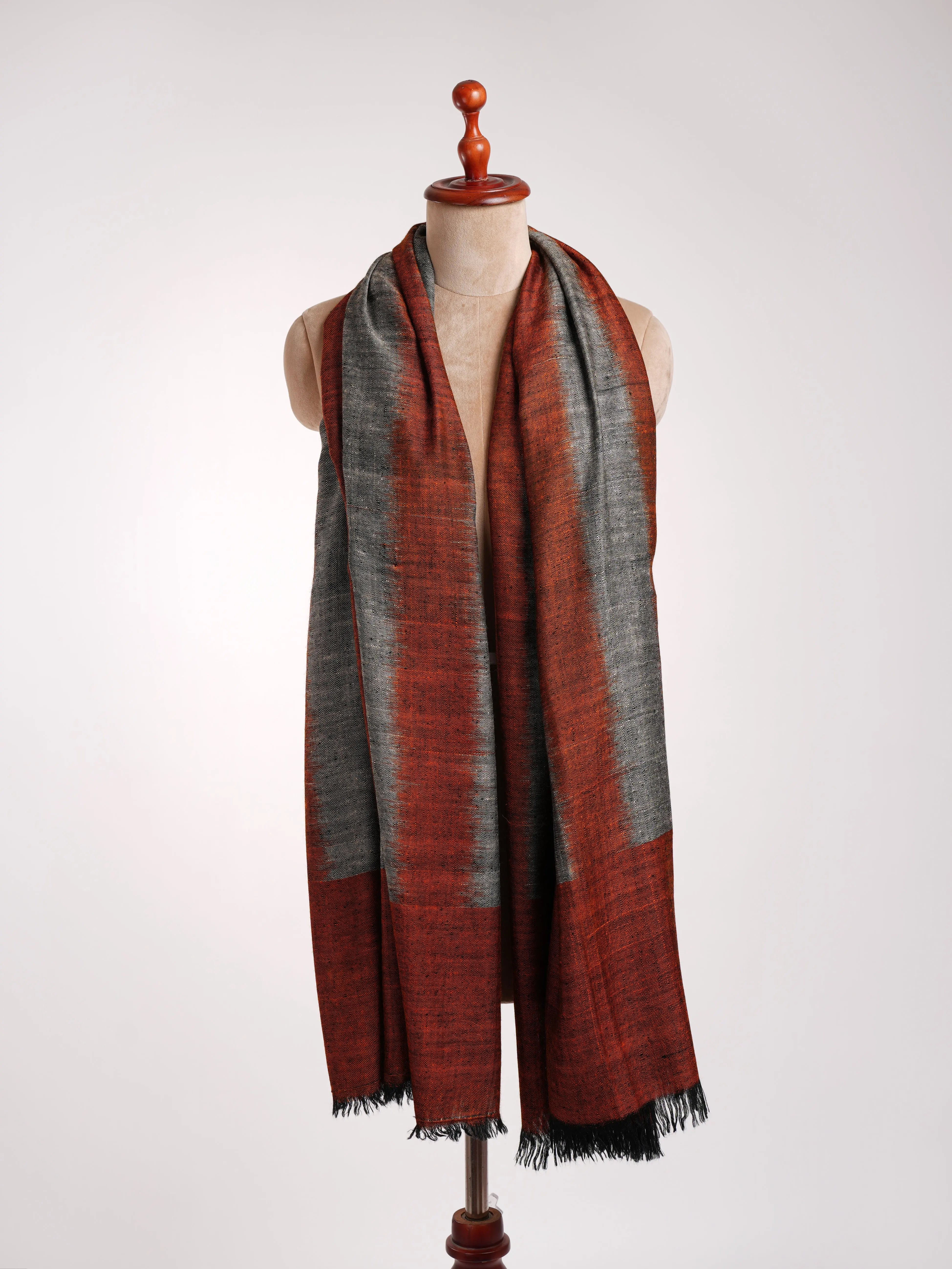 Clay Contemporary Artistic Pashmina Shawl Shahkaar