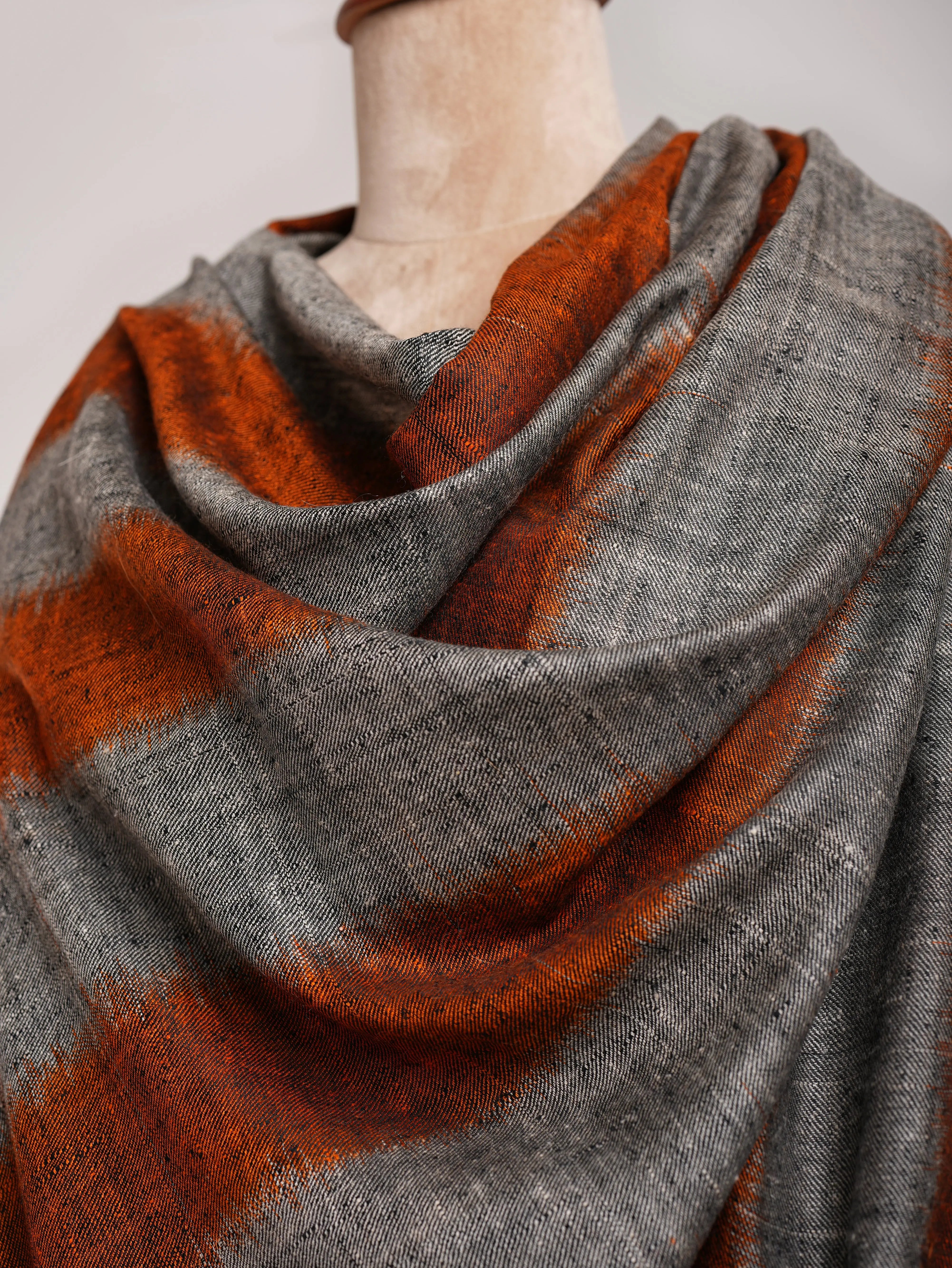 Clay Contemporary Artistic Pashmina Shawl Shahkaar