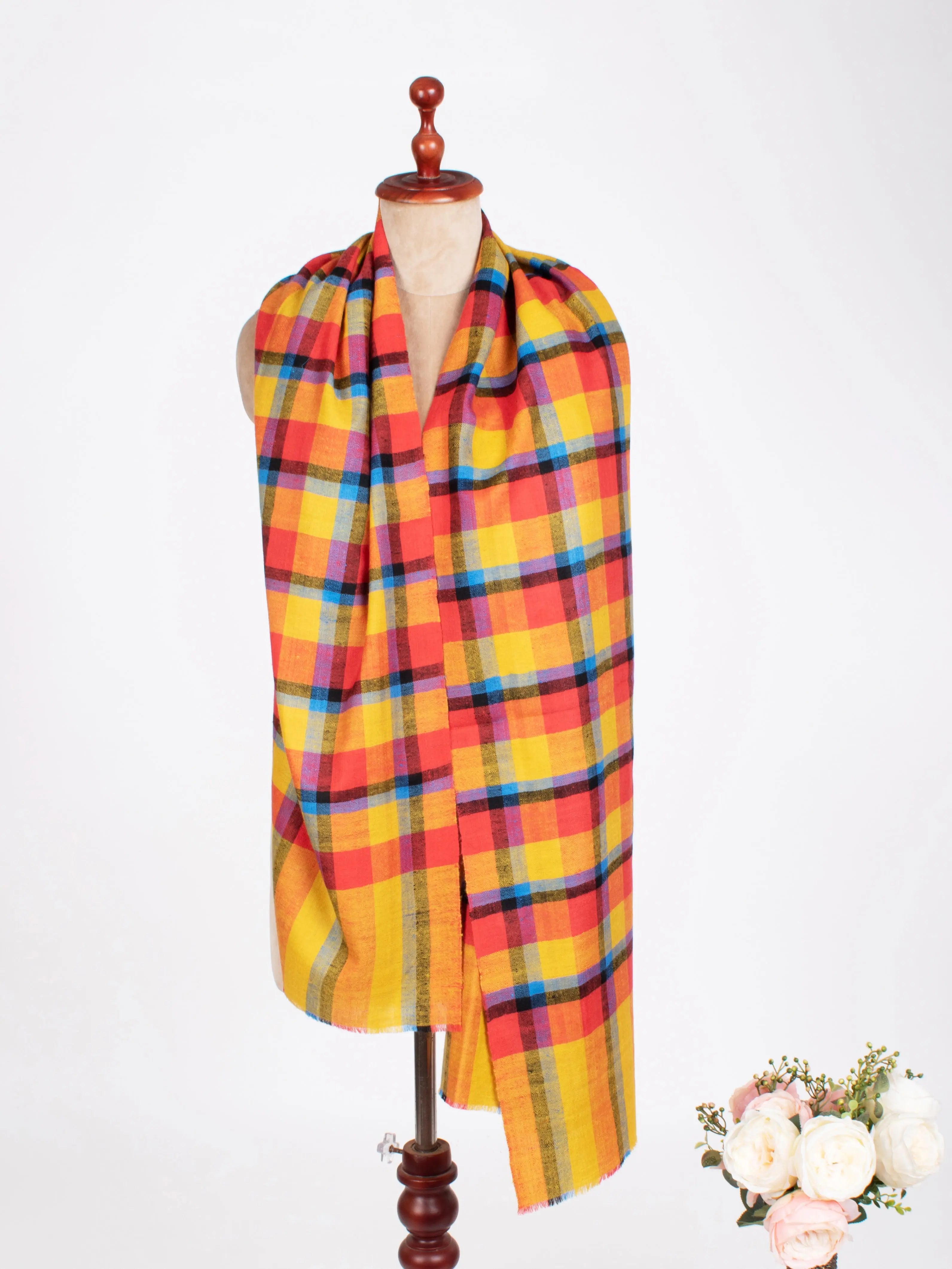 Contemporary Boho Indian Pashmina Shawl Shahkaar