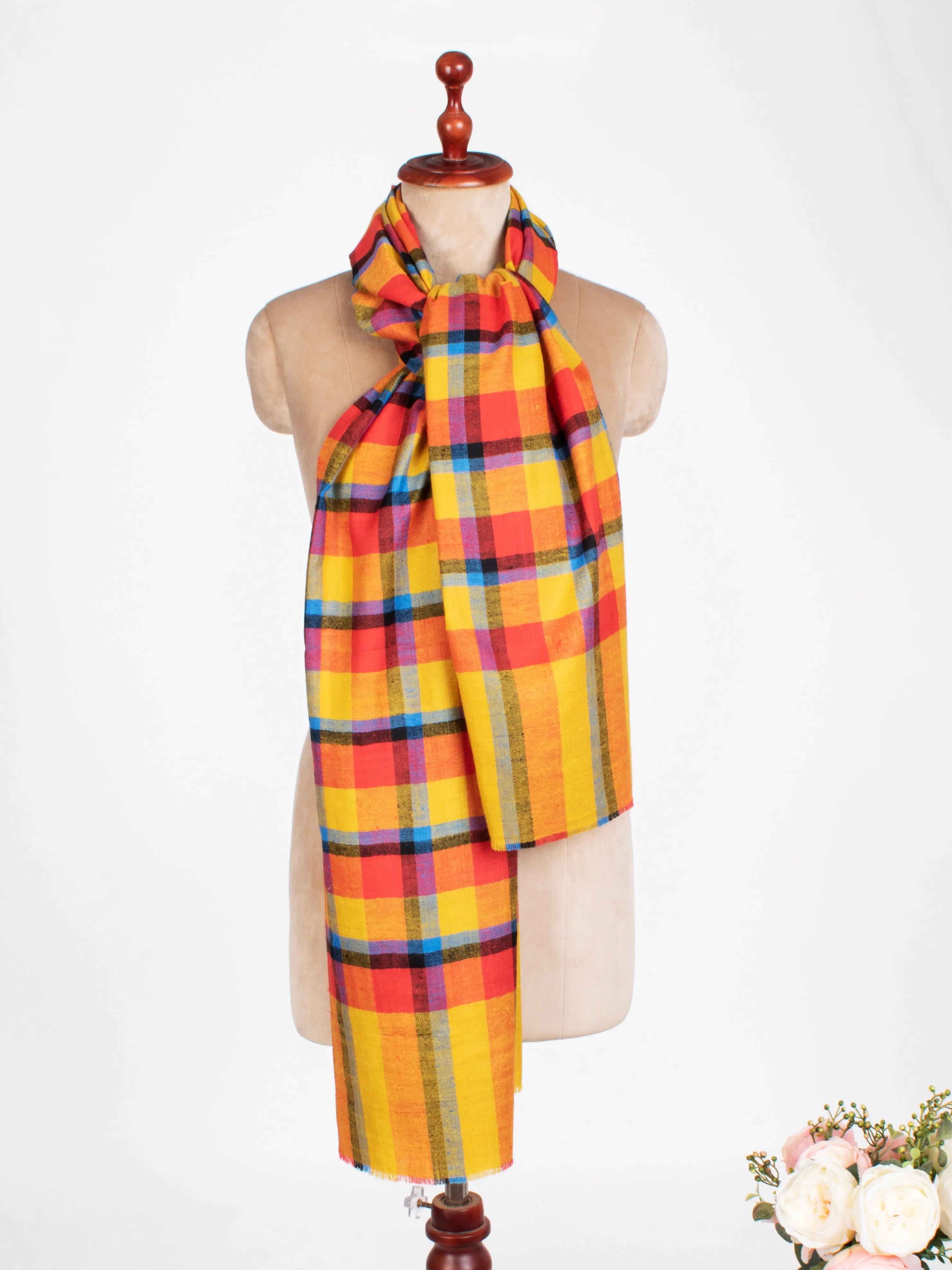 Contemporary Boho Indian Pashmina Shawl Shahkaar