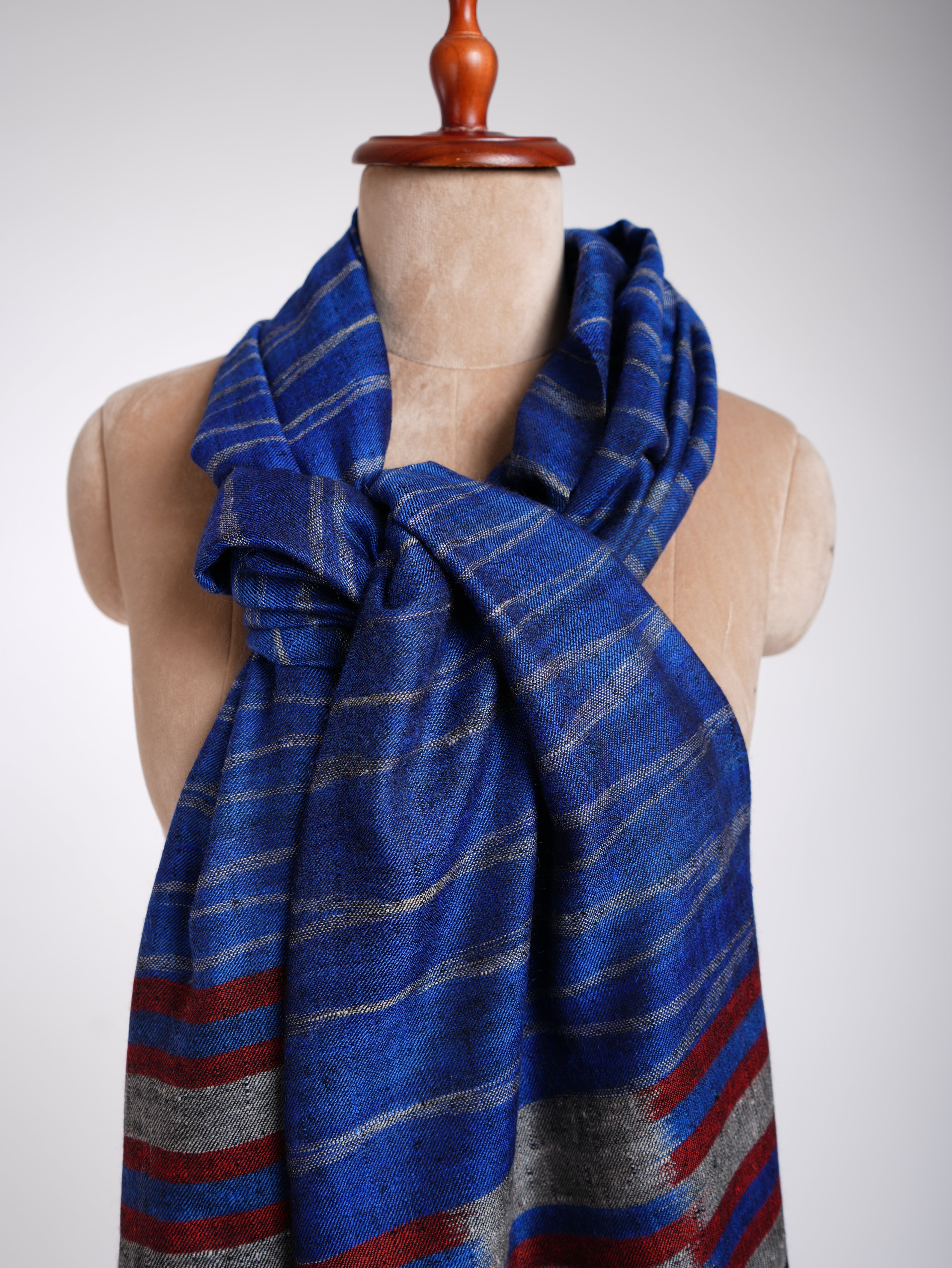 Châle Pashmina Contemporain Bleu