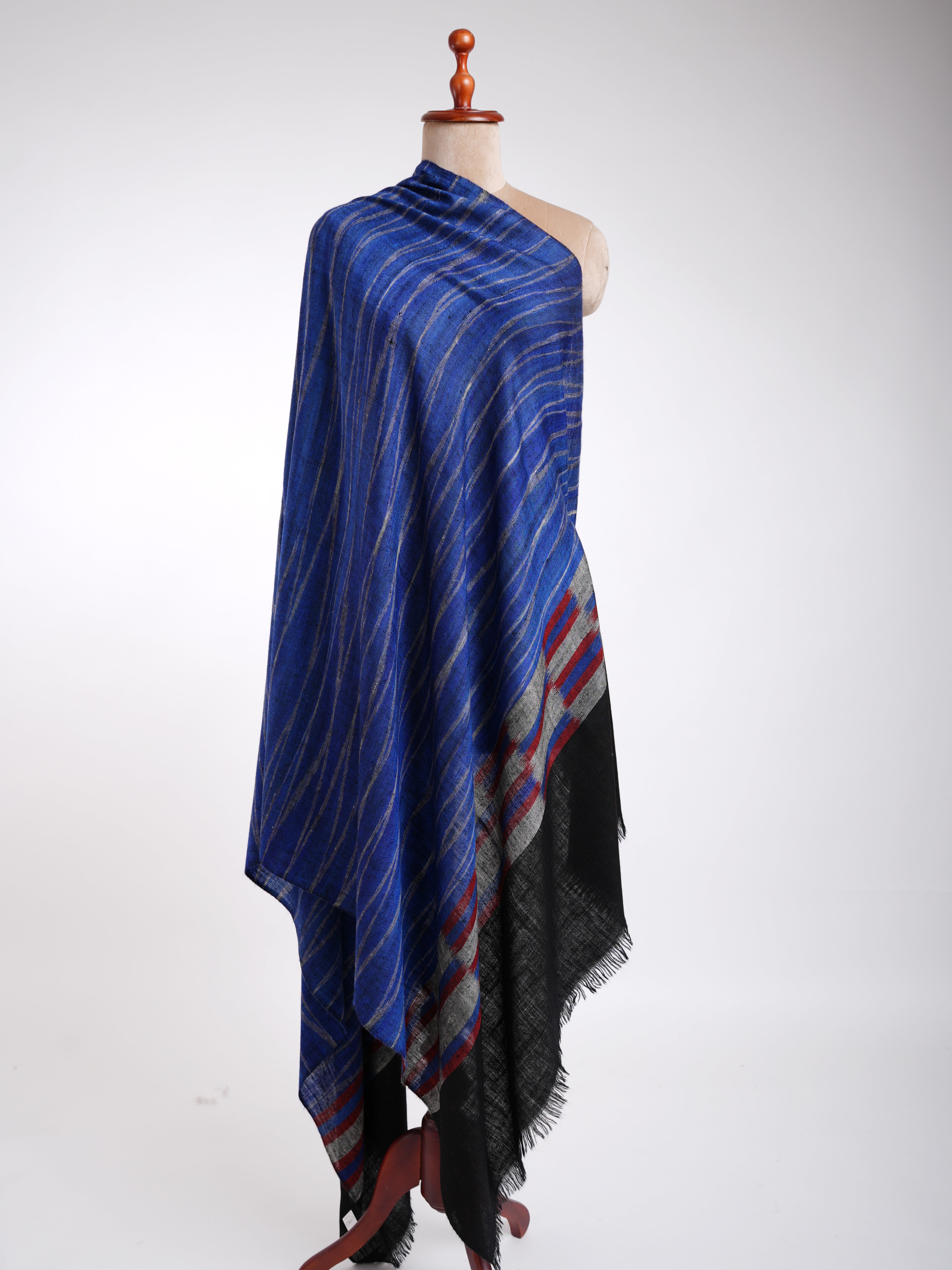 Châle Pashmina Contemporain Bleu