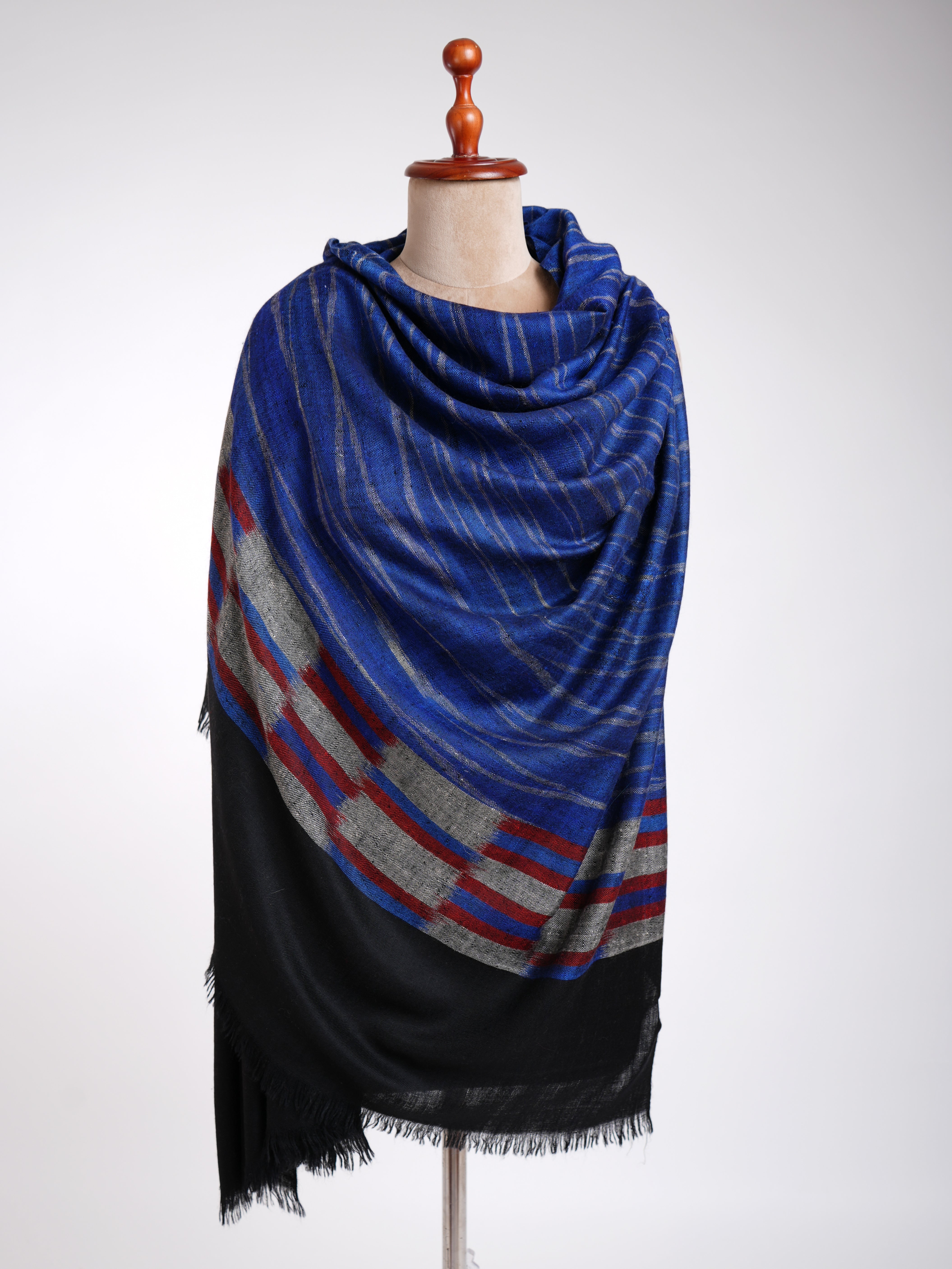 Châle Pashmina Contemporain Bleu