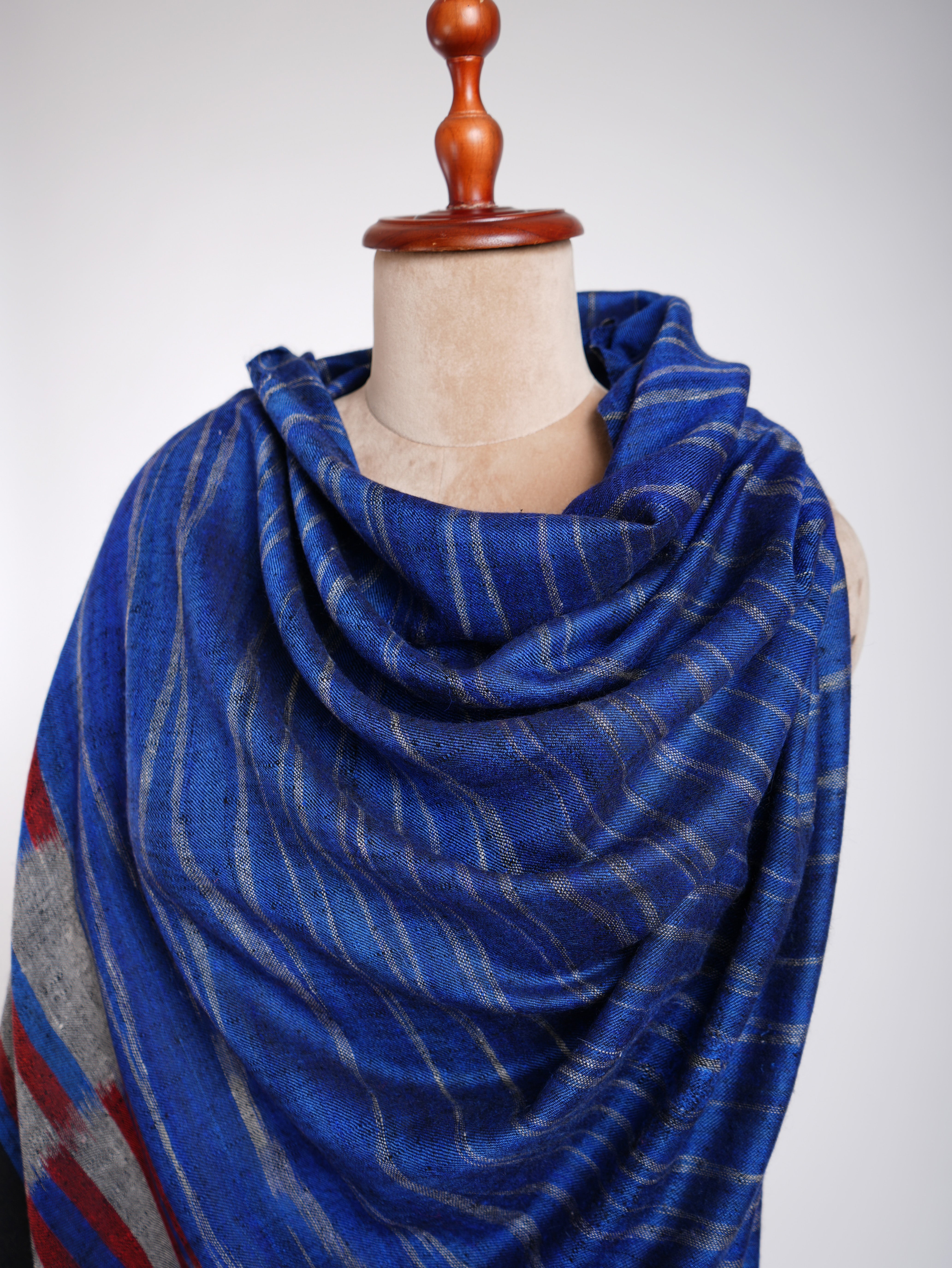 Châle Pashmina Contemporain Bleu
