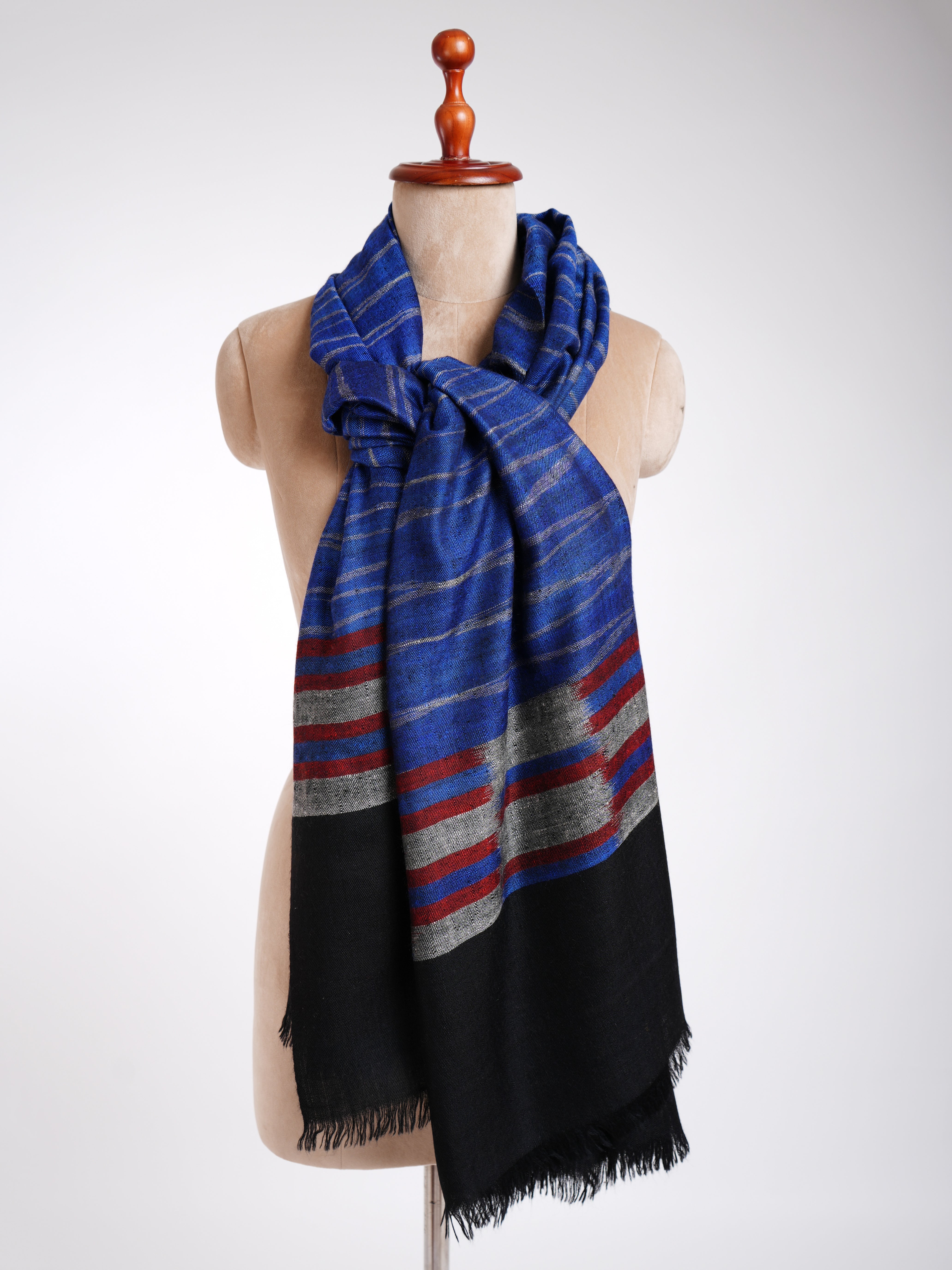 Châle Pashmina Contemporain Bleu