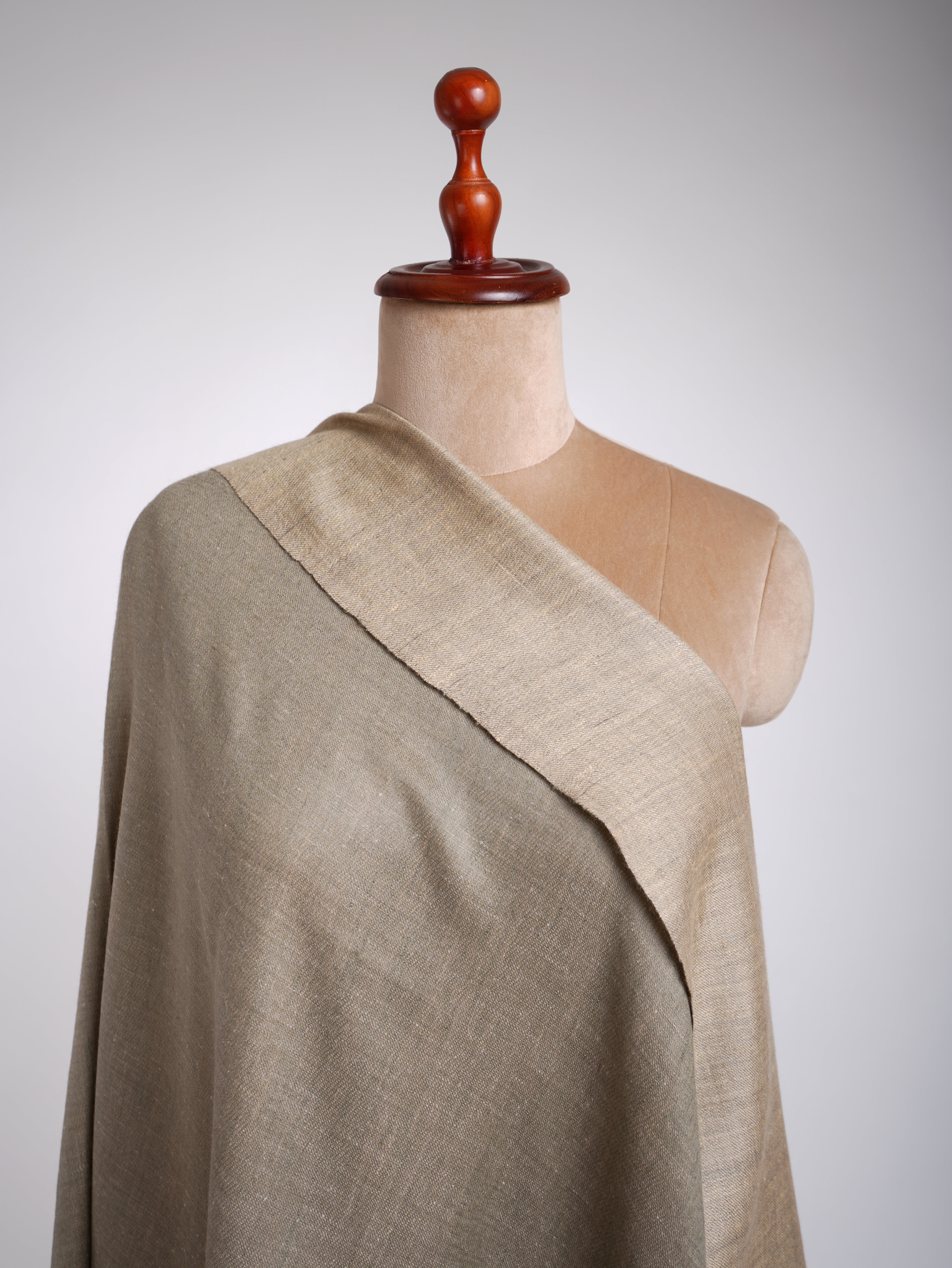 Dual Shade Handwoven Pashmina Shawl Leek Green Shahkaar