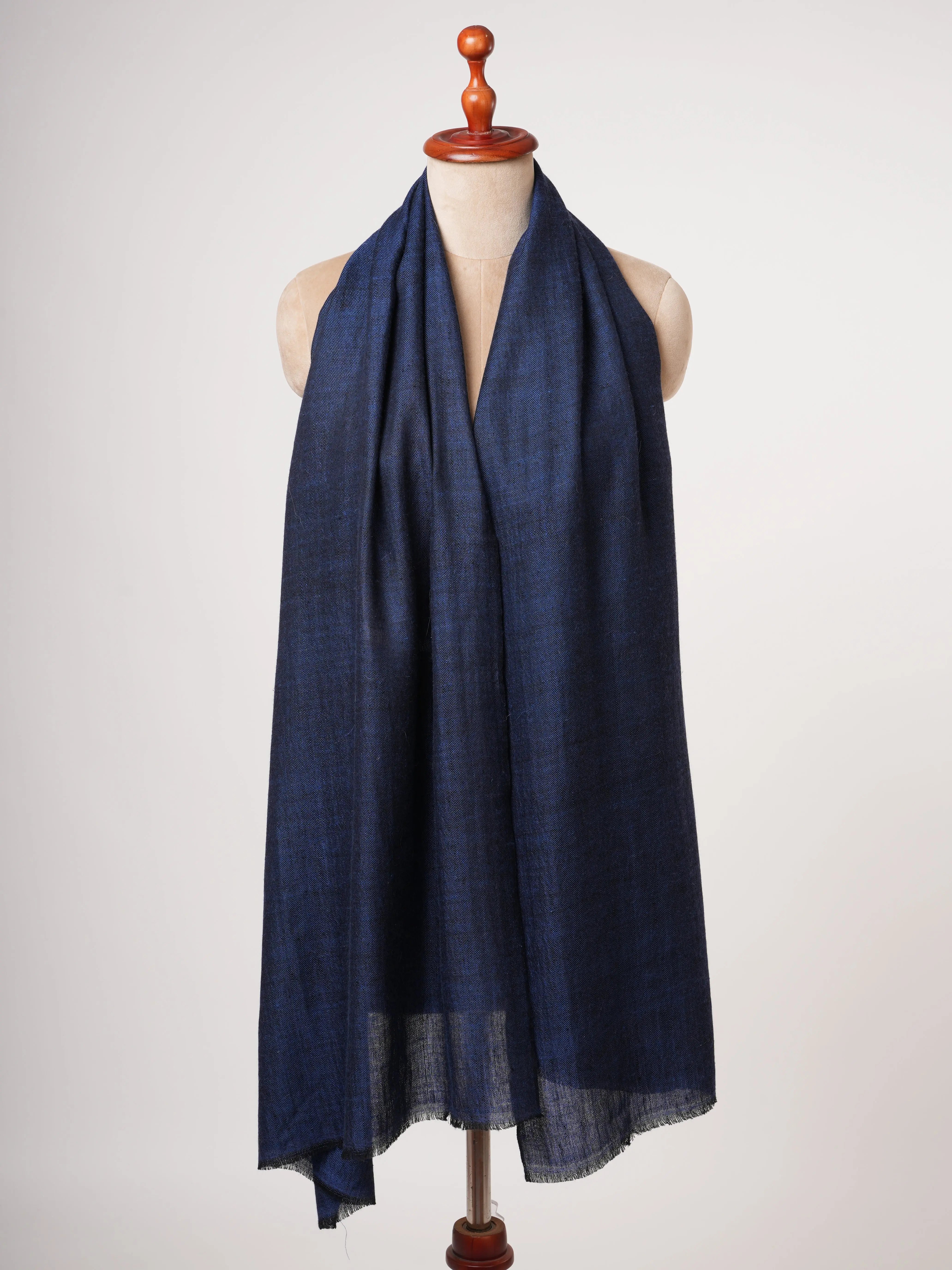 Dark Blue Featherlight Cashmere Scarf – Soft & Luxurious Shahkaar