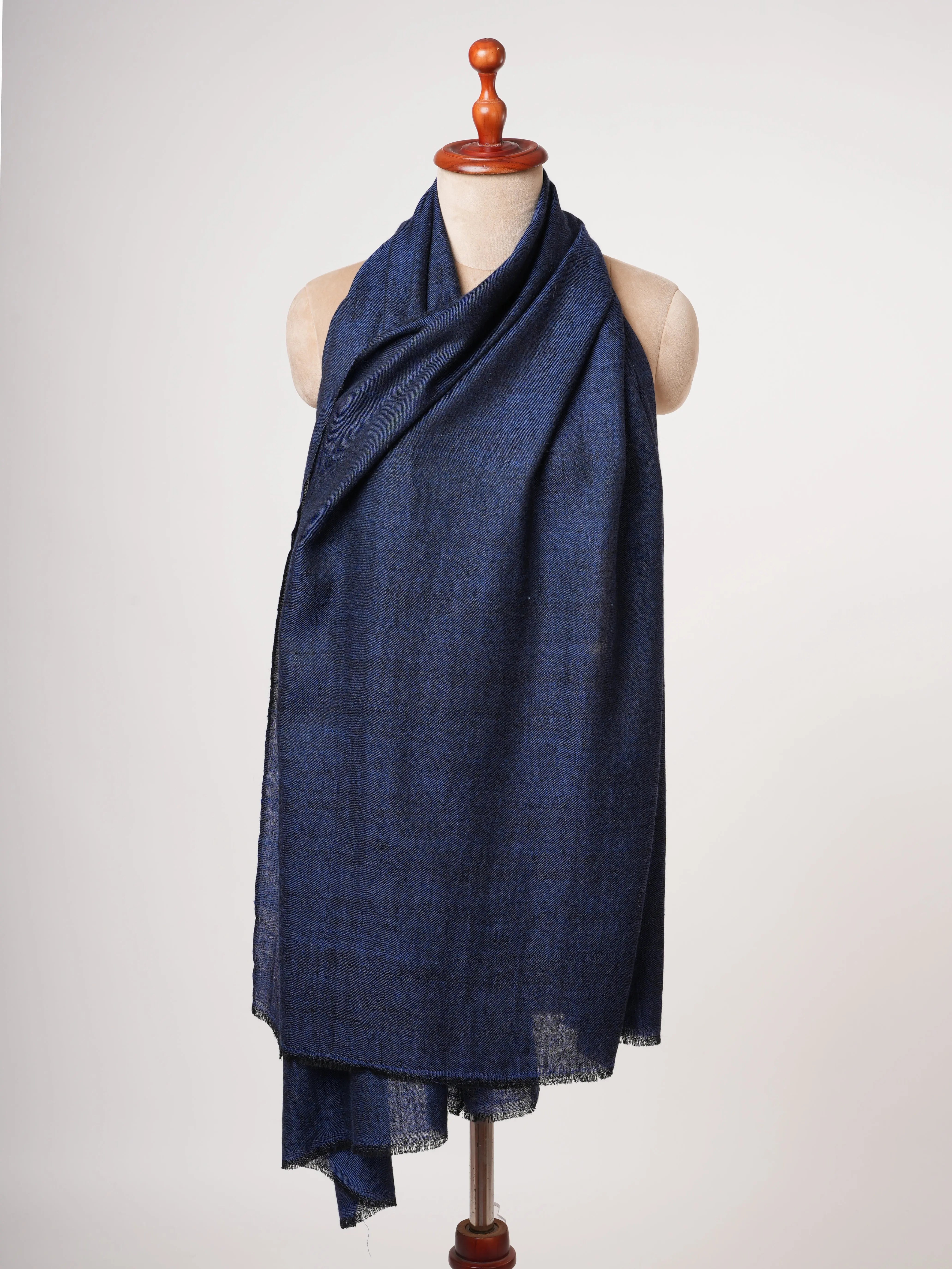 Dark Blue Featherlight Cashmere Scarf – Soft & Luxurious Shahkaar