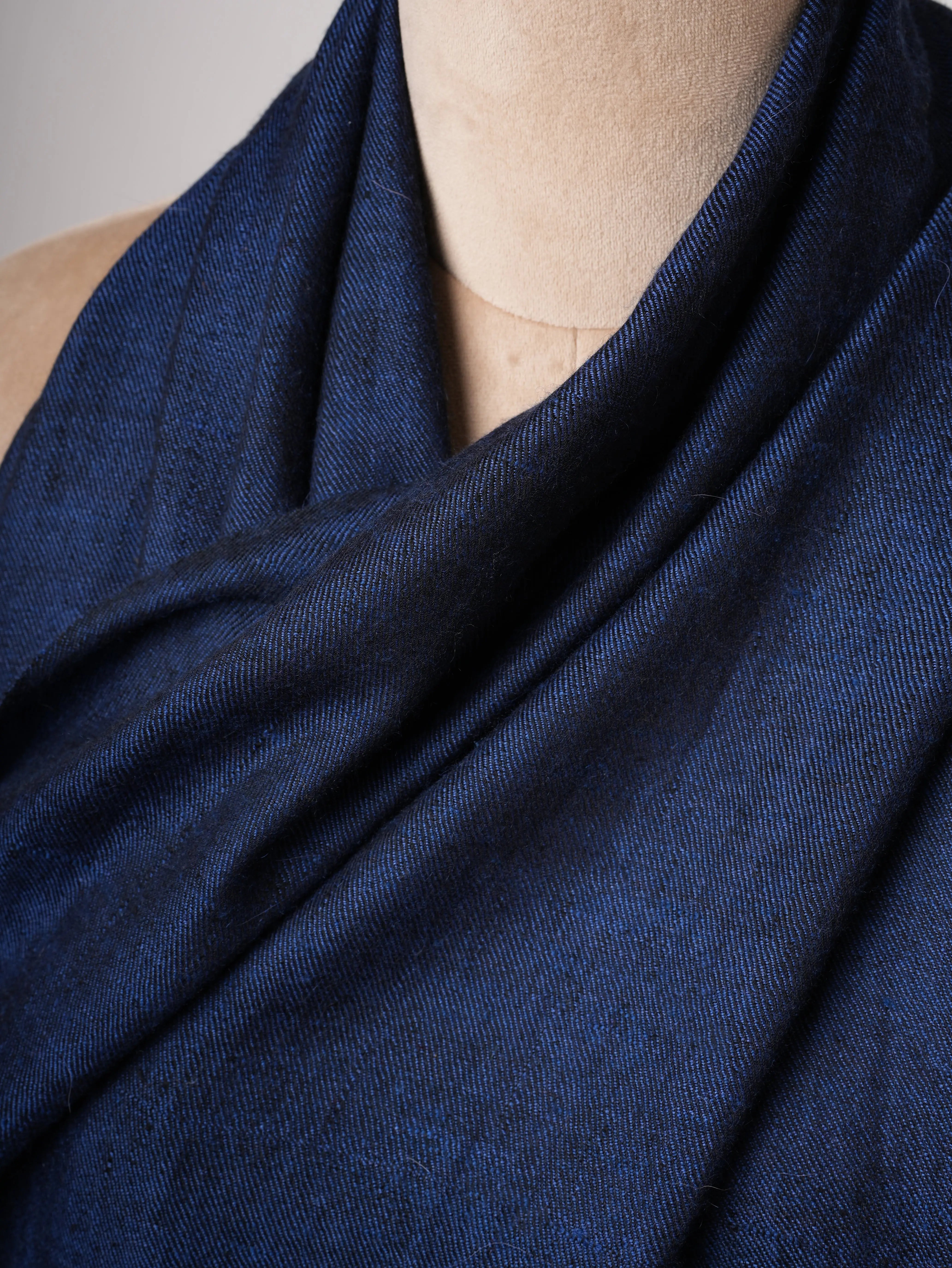 Dark Blue Featherlight Cashmere Scarf – Soft & Luxurious Shahkaar