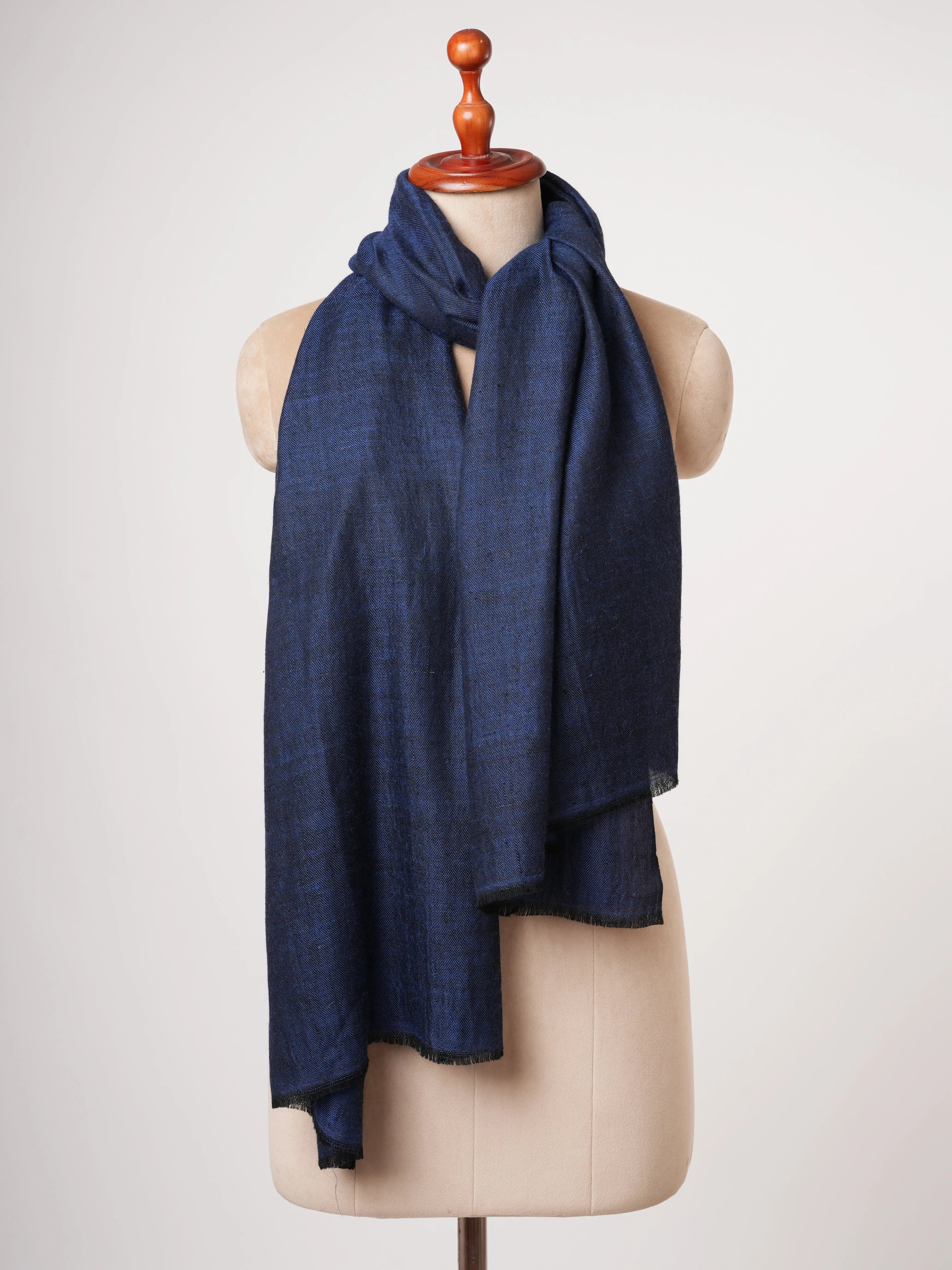Dark Blue Featherlight Cashmere Scarf – Soft & Luxurious Shahkaar