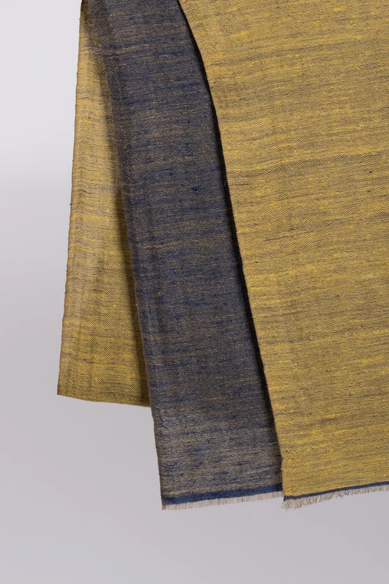 Dark Blue Gold Dual Shade Cashmere Scarf - EDEN Shahkaar
