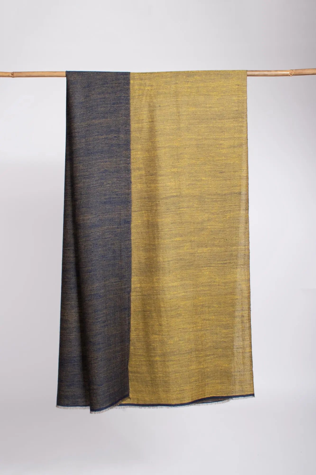 Dark Blue Gold Dual Shade Cashmere Scarf - EDEN Shahkaar