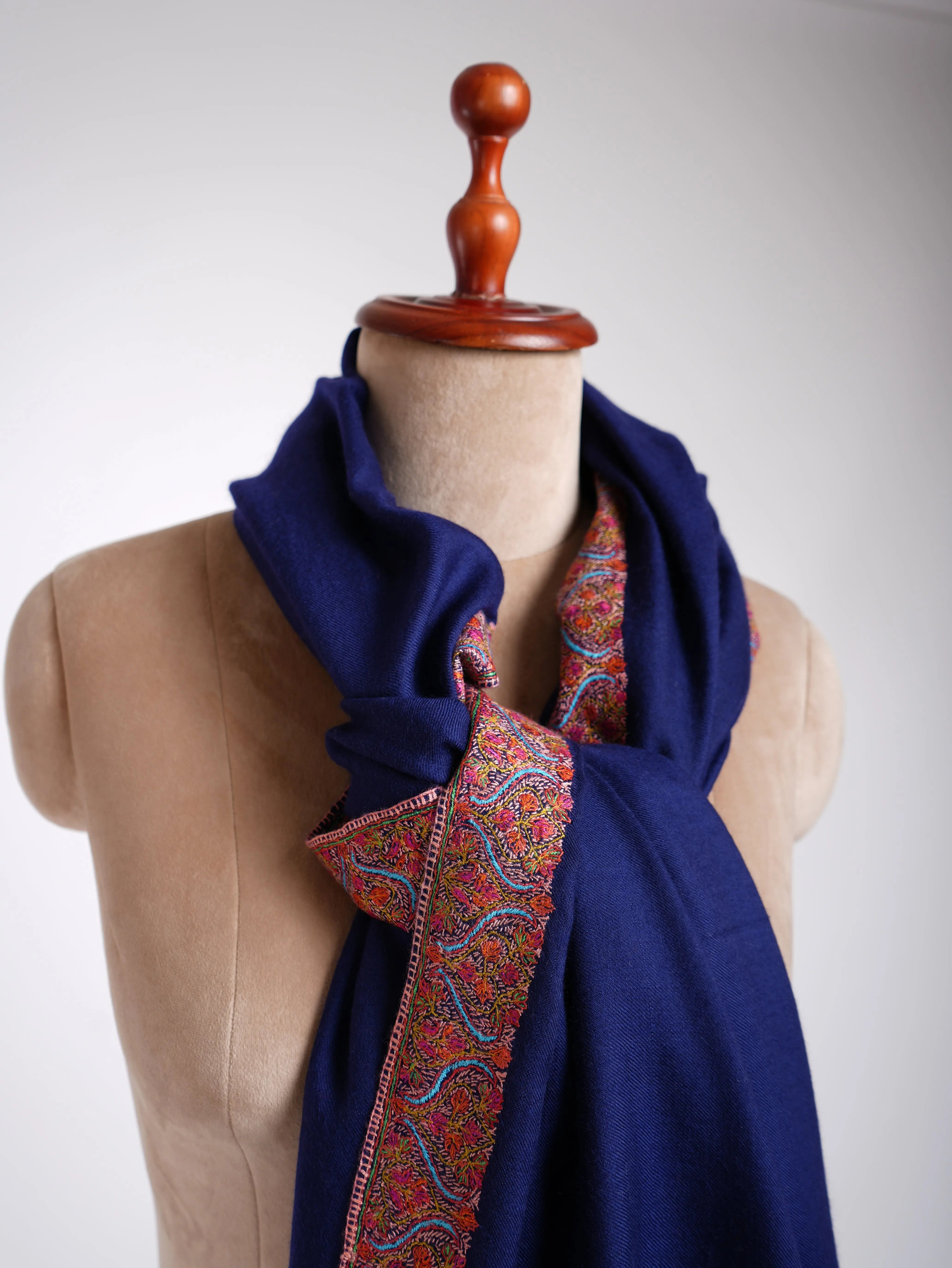Dark Blue Pure Pashmina Collection Shawls Shahkaar