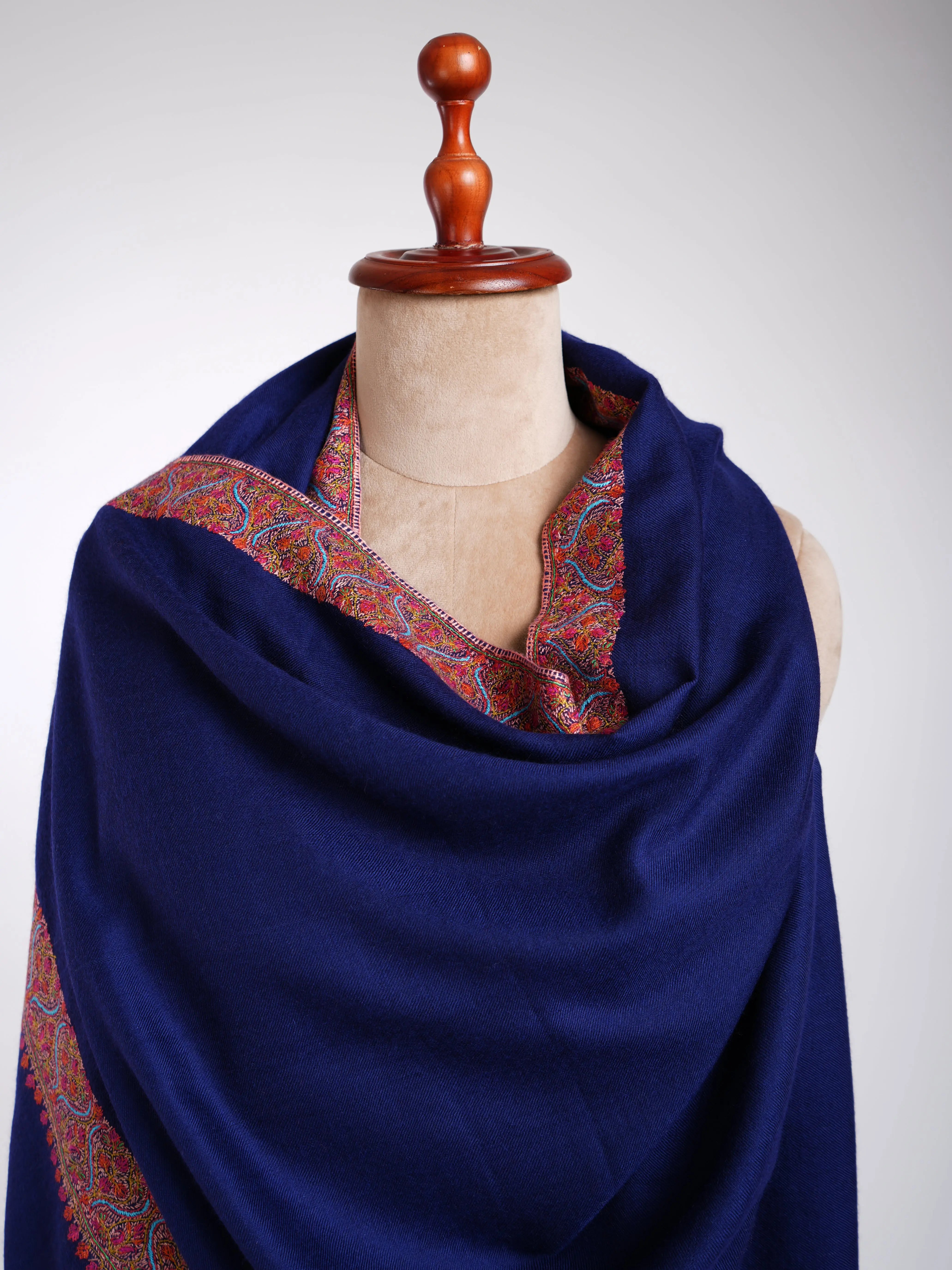 Dark Blue Pure Pashmina Collection Shawls Shahkaar