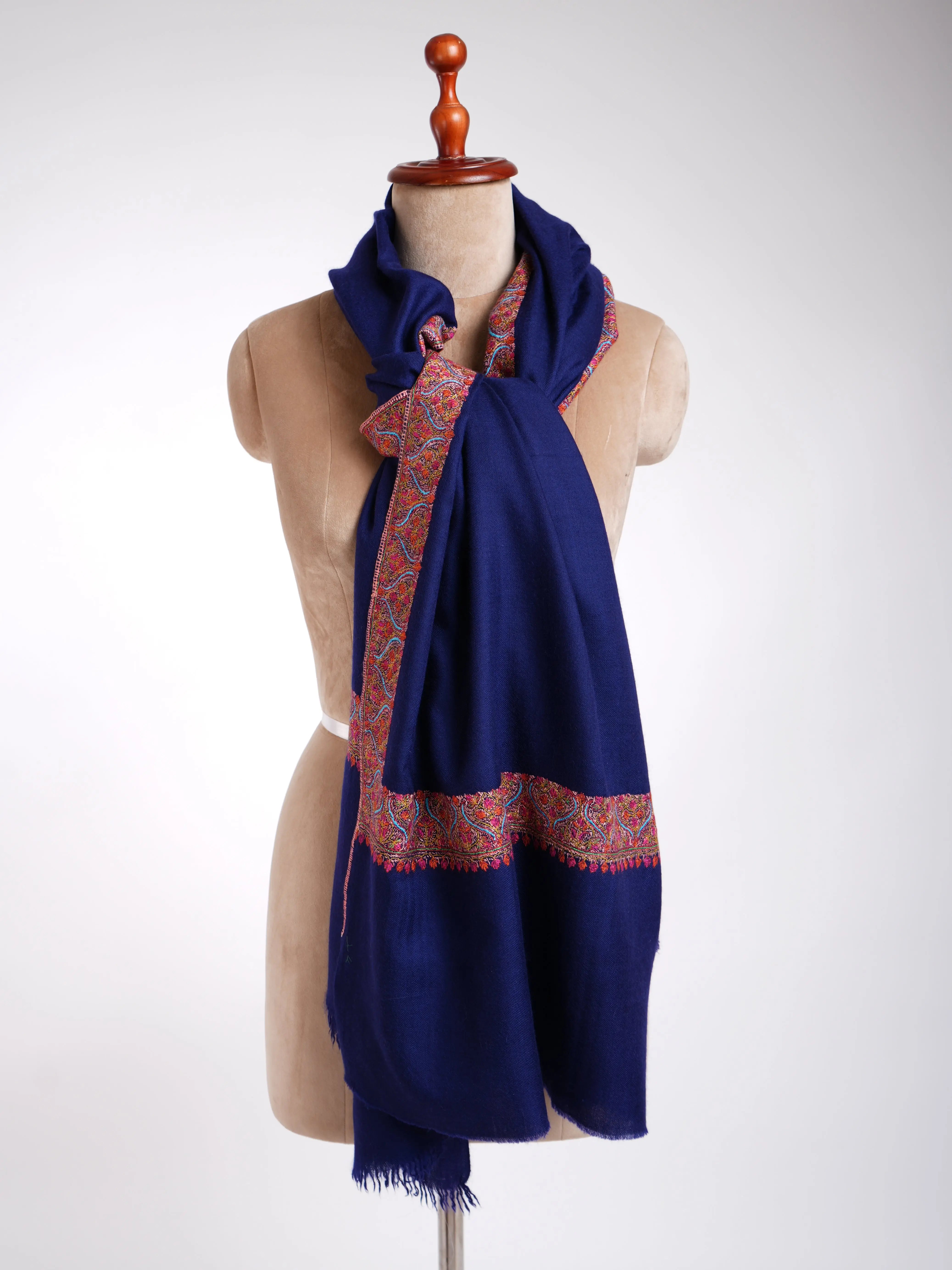 Dark Blue Pure Pashmina Collection Shawls Shahkaar